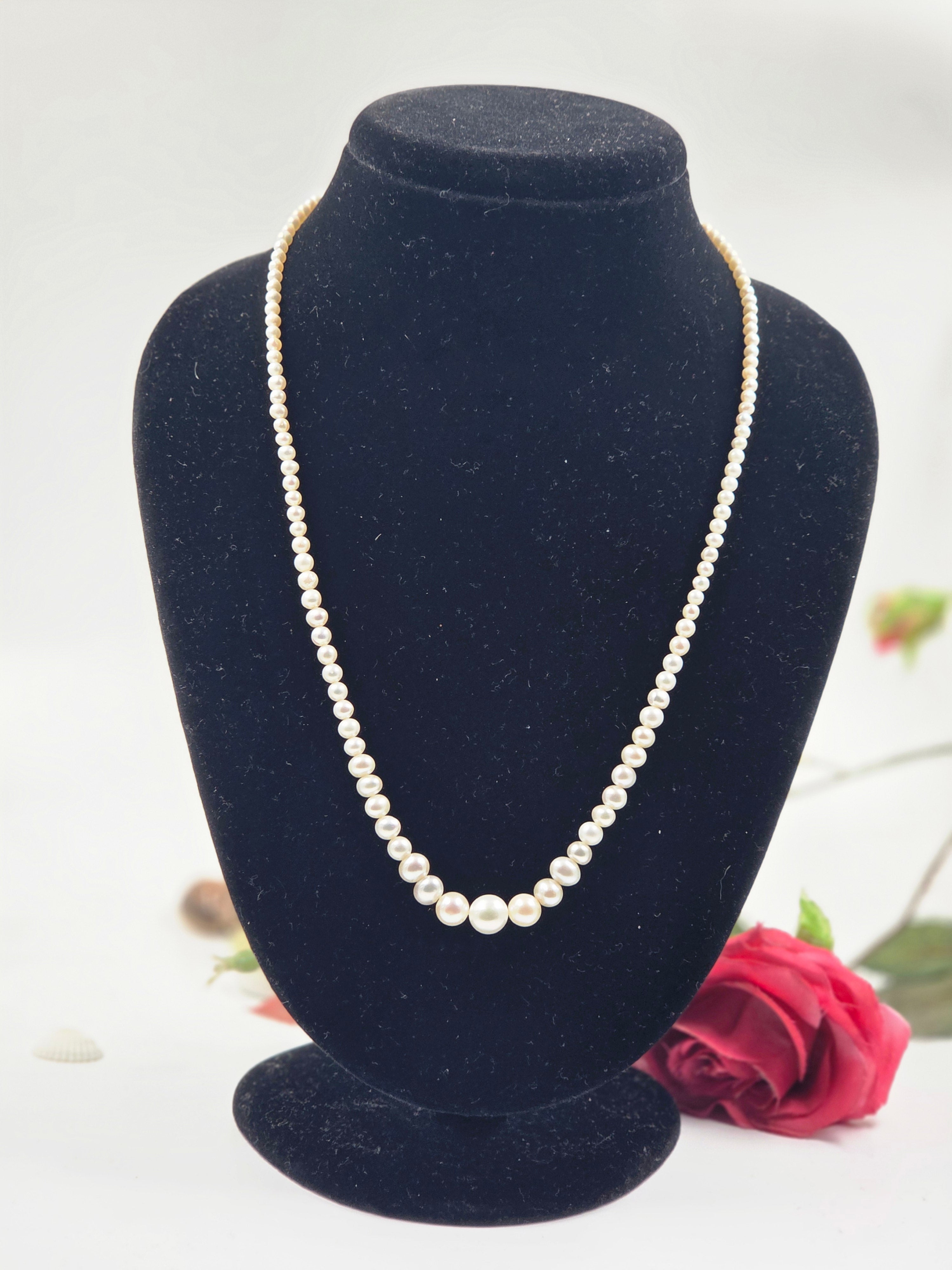 Freshwater Pearl Necklace with 925 Sterling Silver Lock