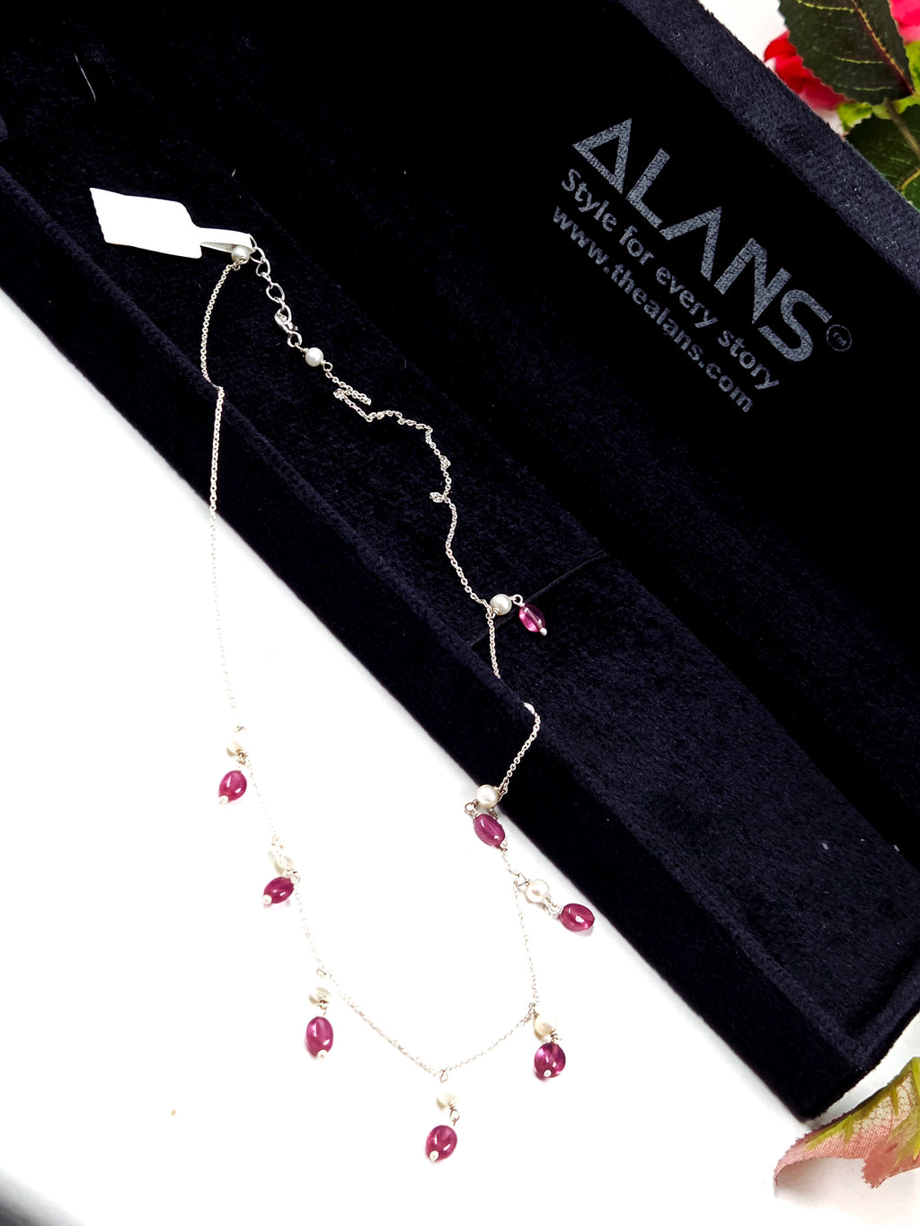 GF Ruby Solitaire Necklace in Sterling Silver