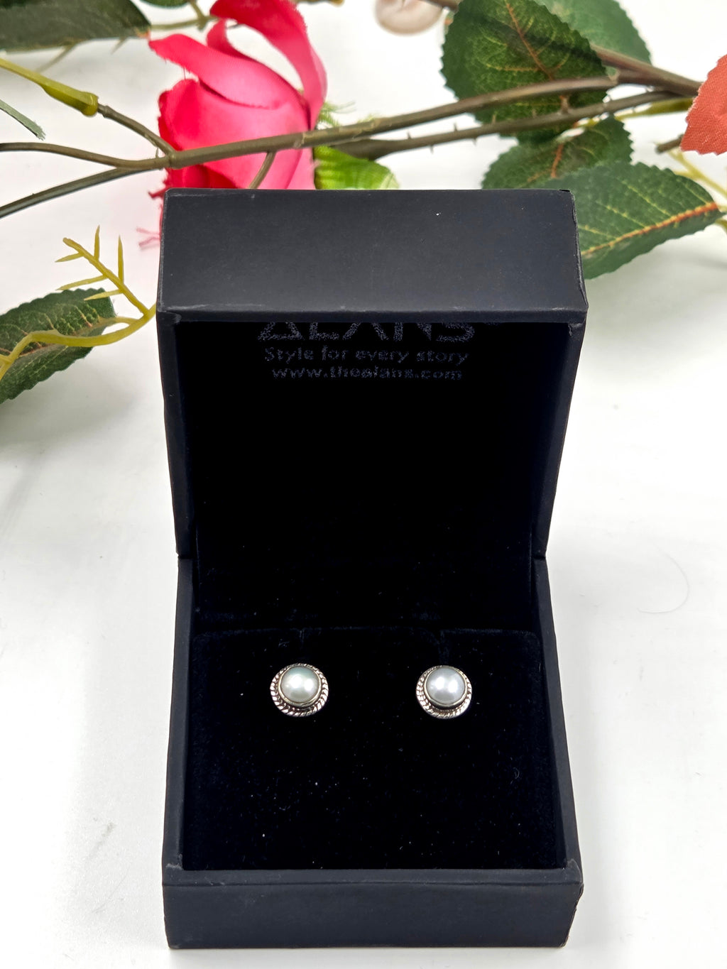 Pearl Frame Sterling Silver Studs