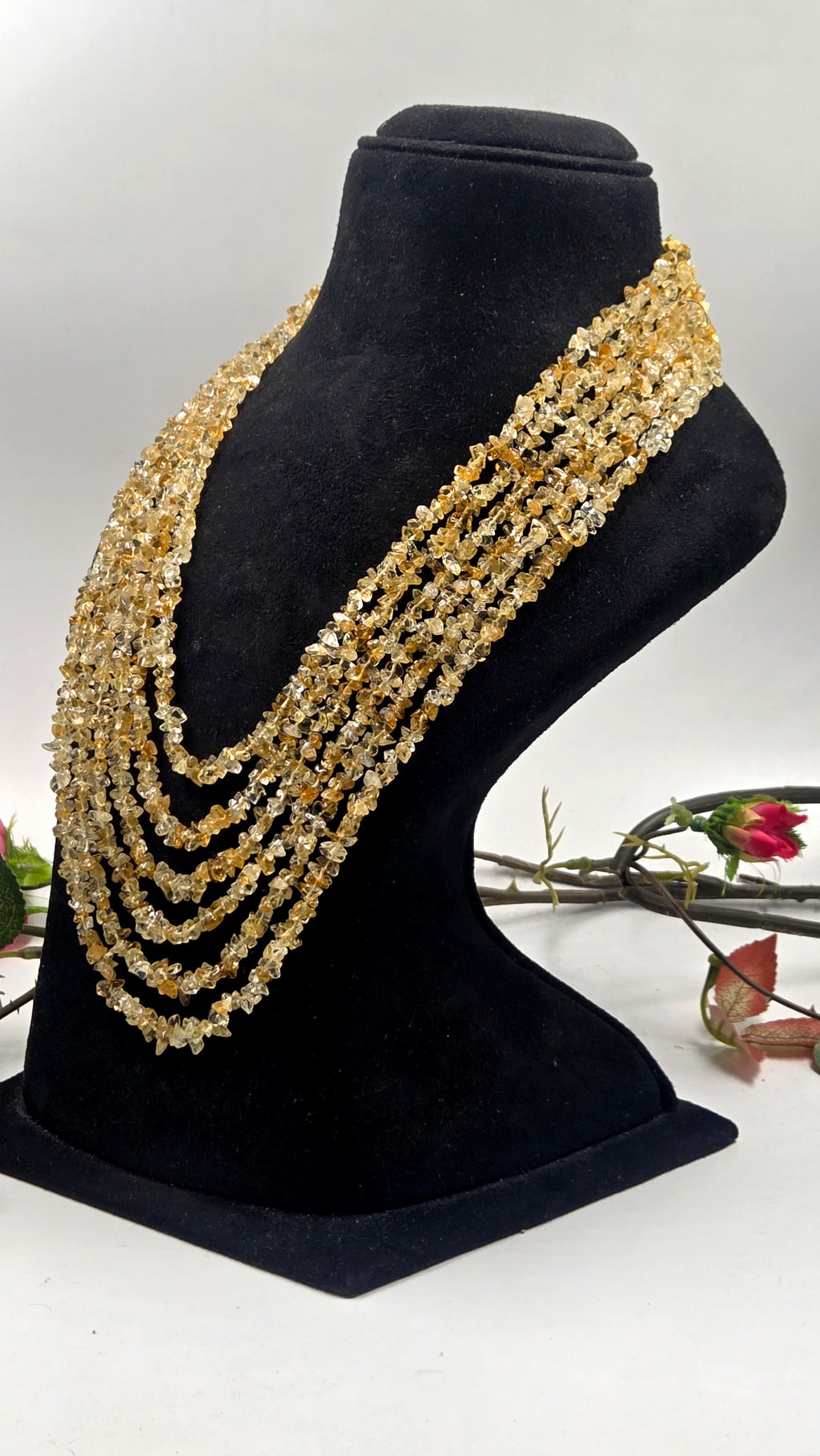 Citrine 6-Line Statement Necklace