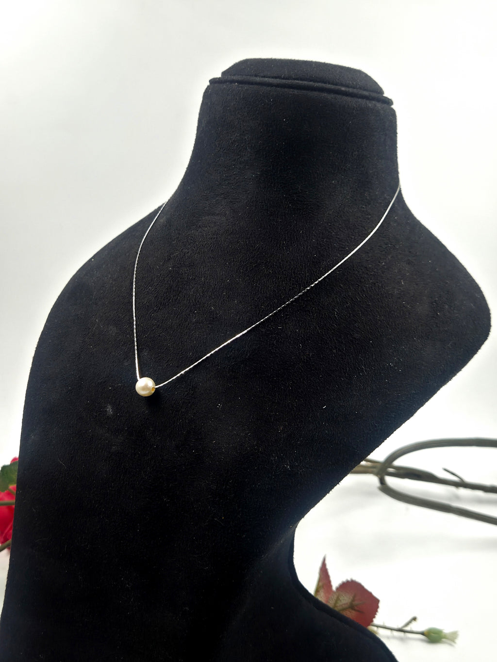 Sterling Silver Chain with Single Freshwater Pearl