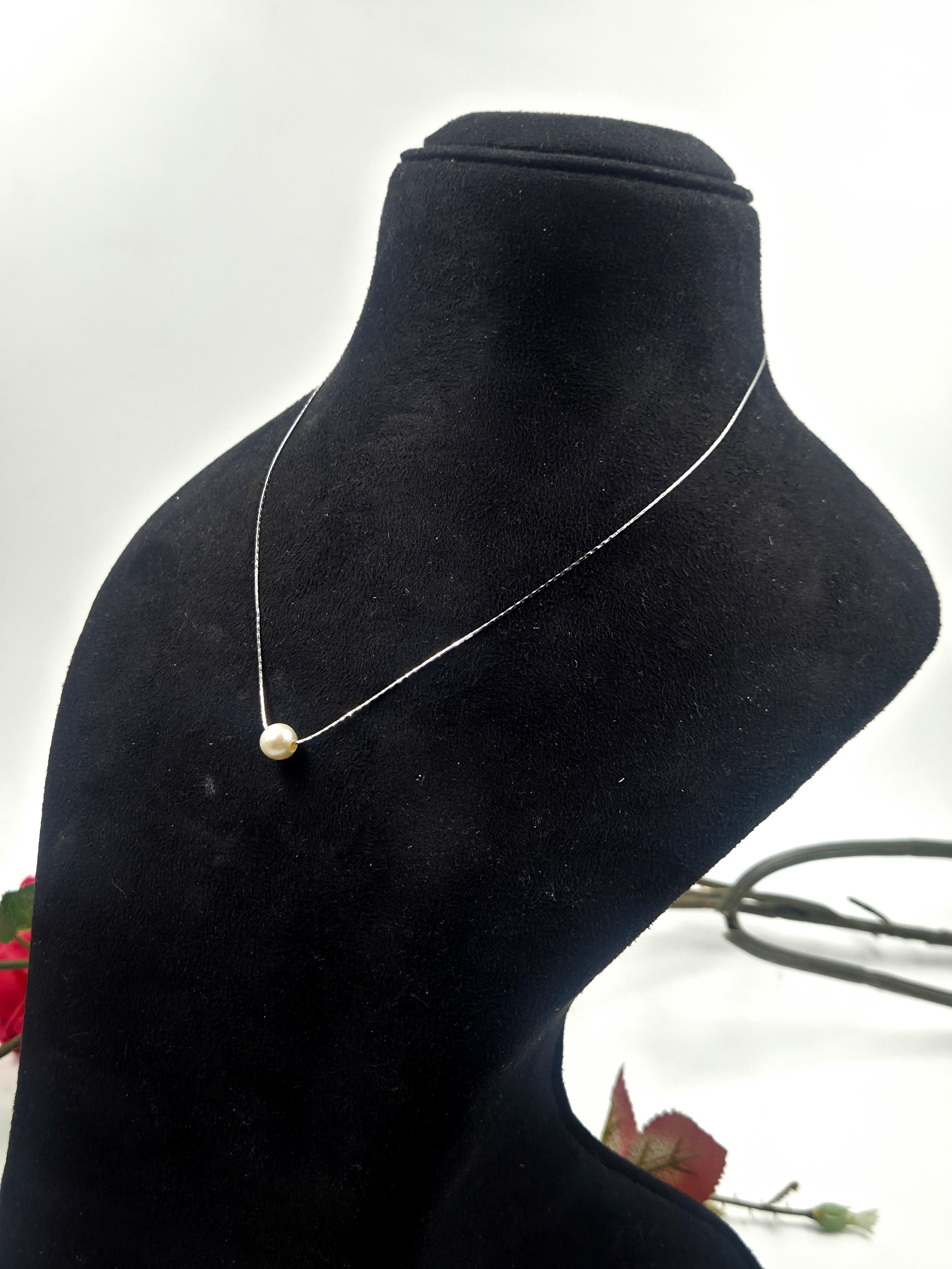 Sterling Silver Chain with Single Freshwater Pearl