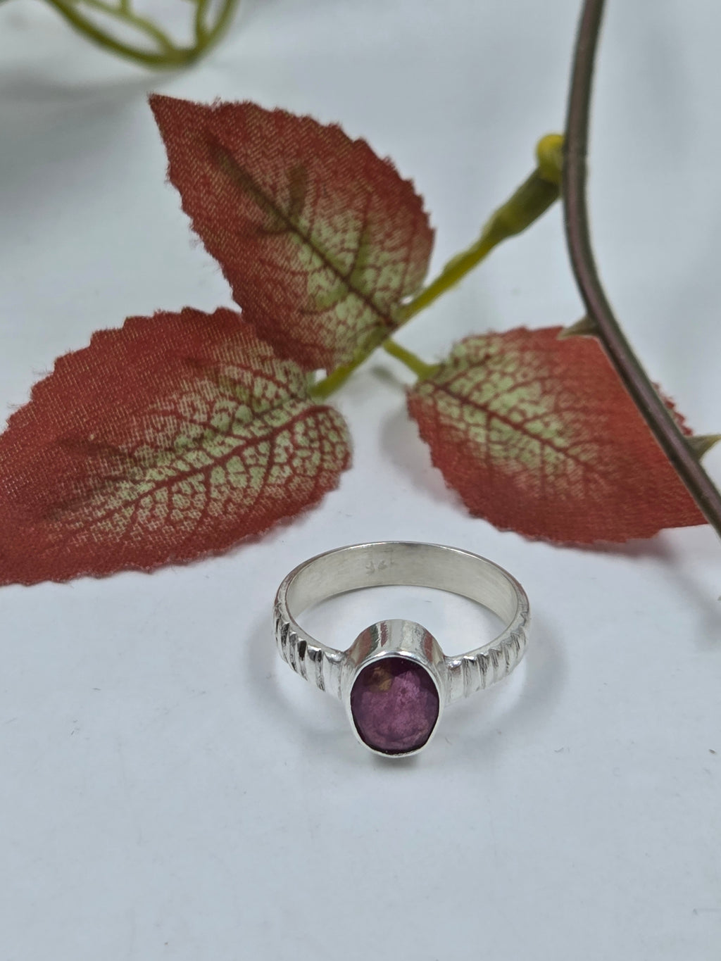 Gf Ruby Stone Ring in Sterling Silver