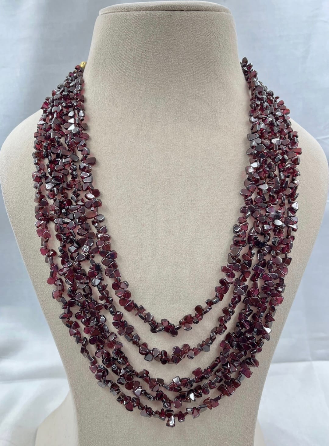 Real Garnet 5-Line Necklace – Sarafa Style