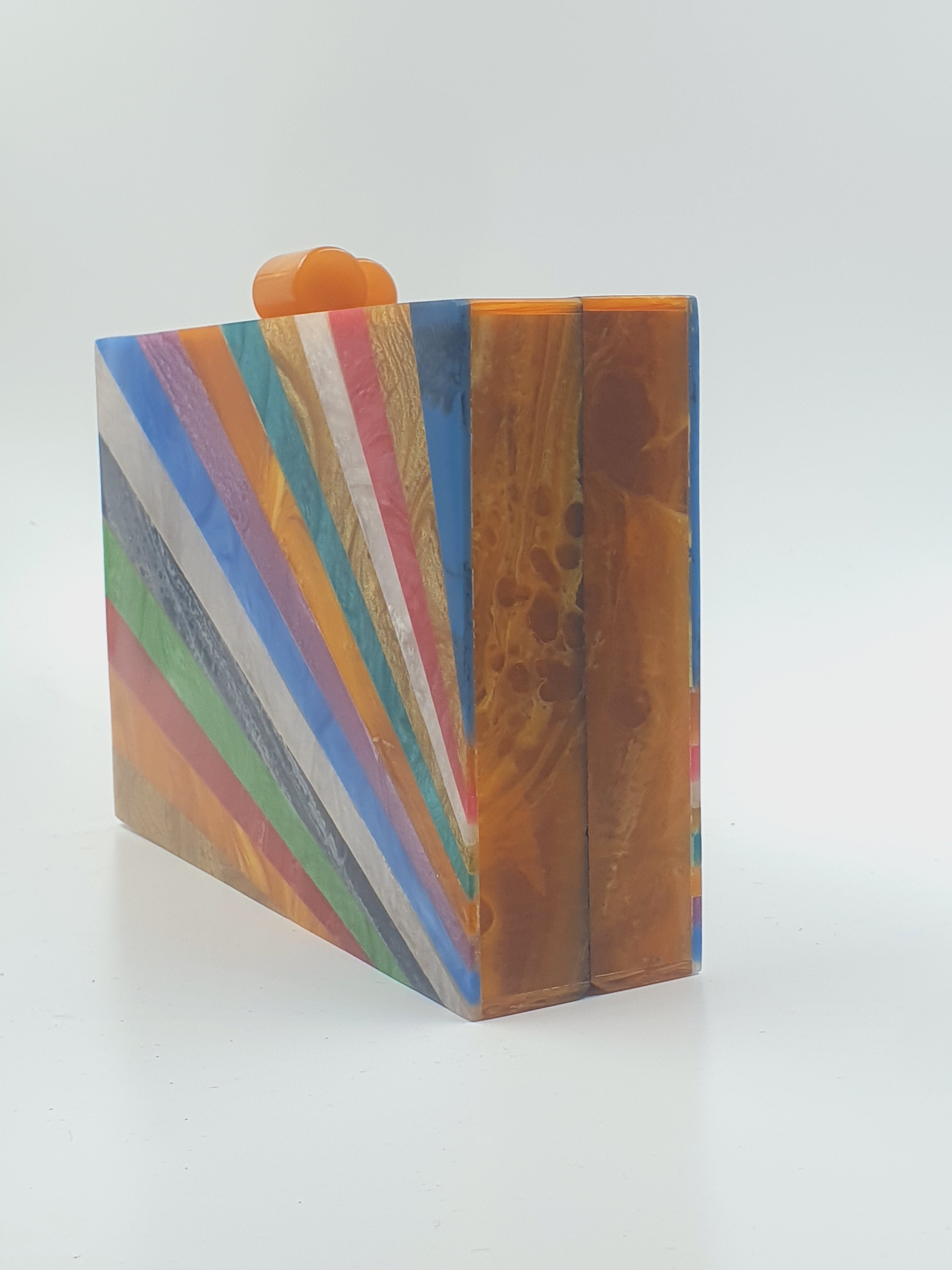 Resin Chip Wooden Clutch