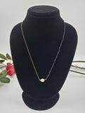 Black Beads Silver & Freshwater Pearl Dual-Tone Necklace