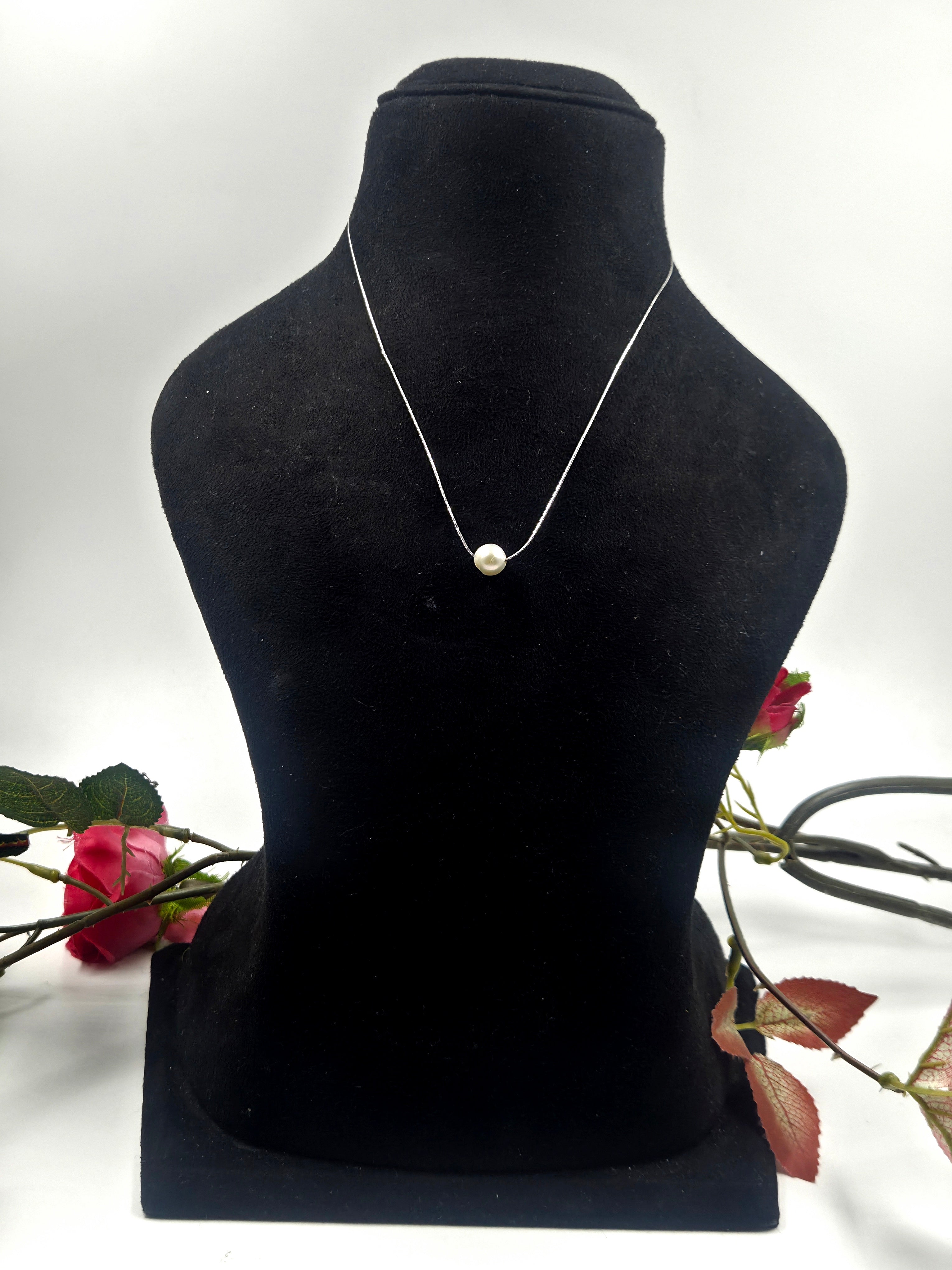 Sterling Silver Necklace with Single Freshwater Pearl