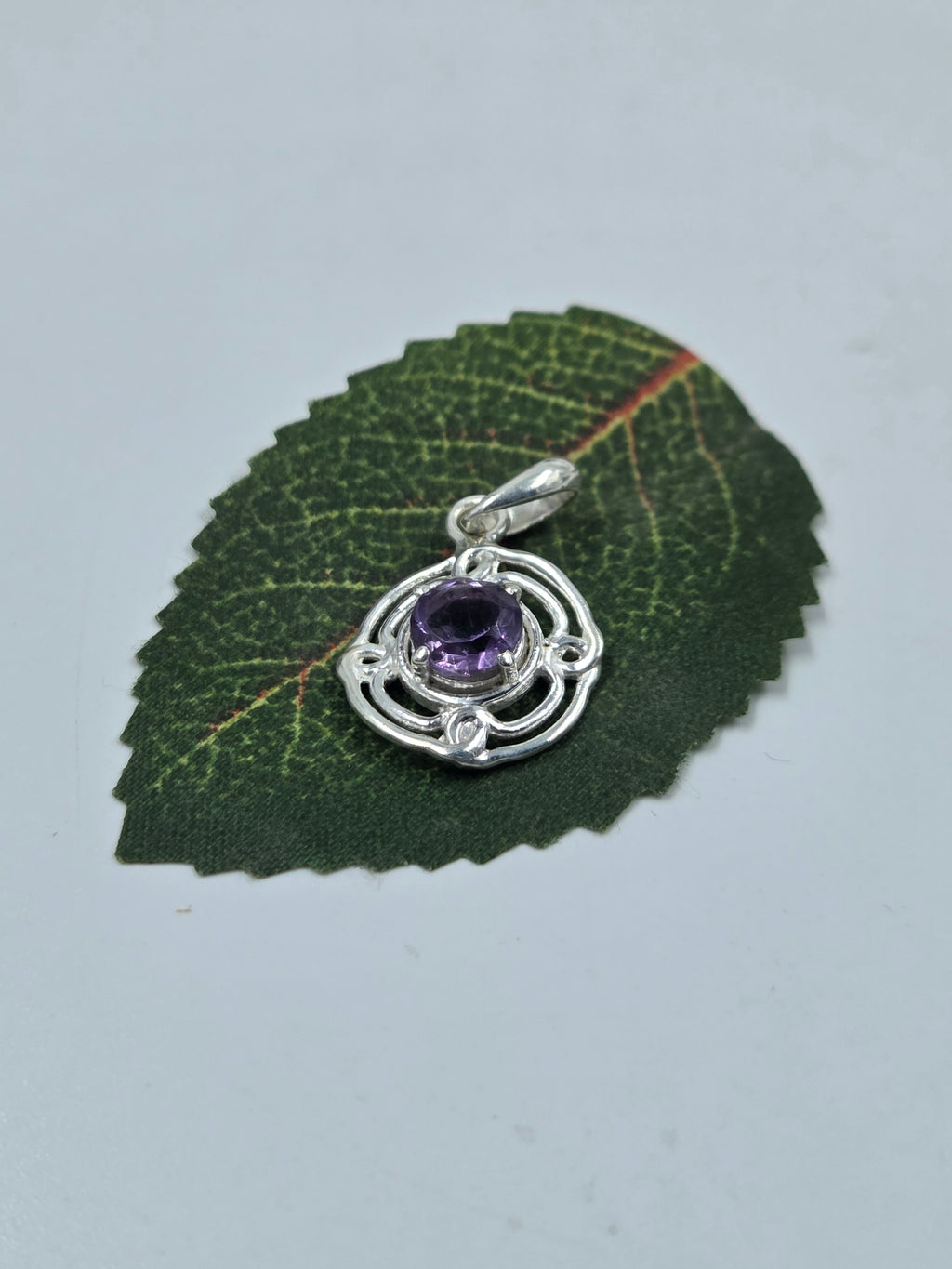 Amethyst Stone Pendant in Sterling Silver