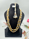 2-Line Citrine & Freshwater Pearl Sarafa Style Necklace – 127.50 Grams