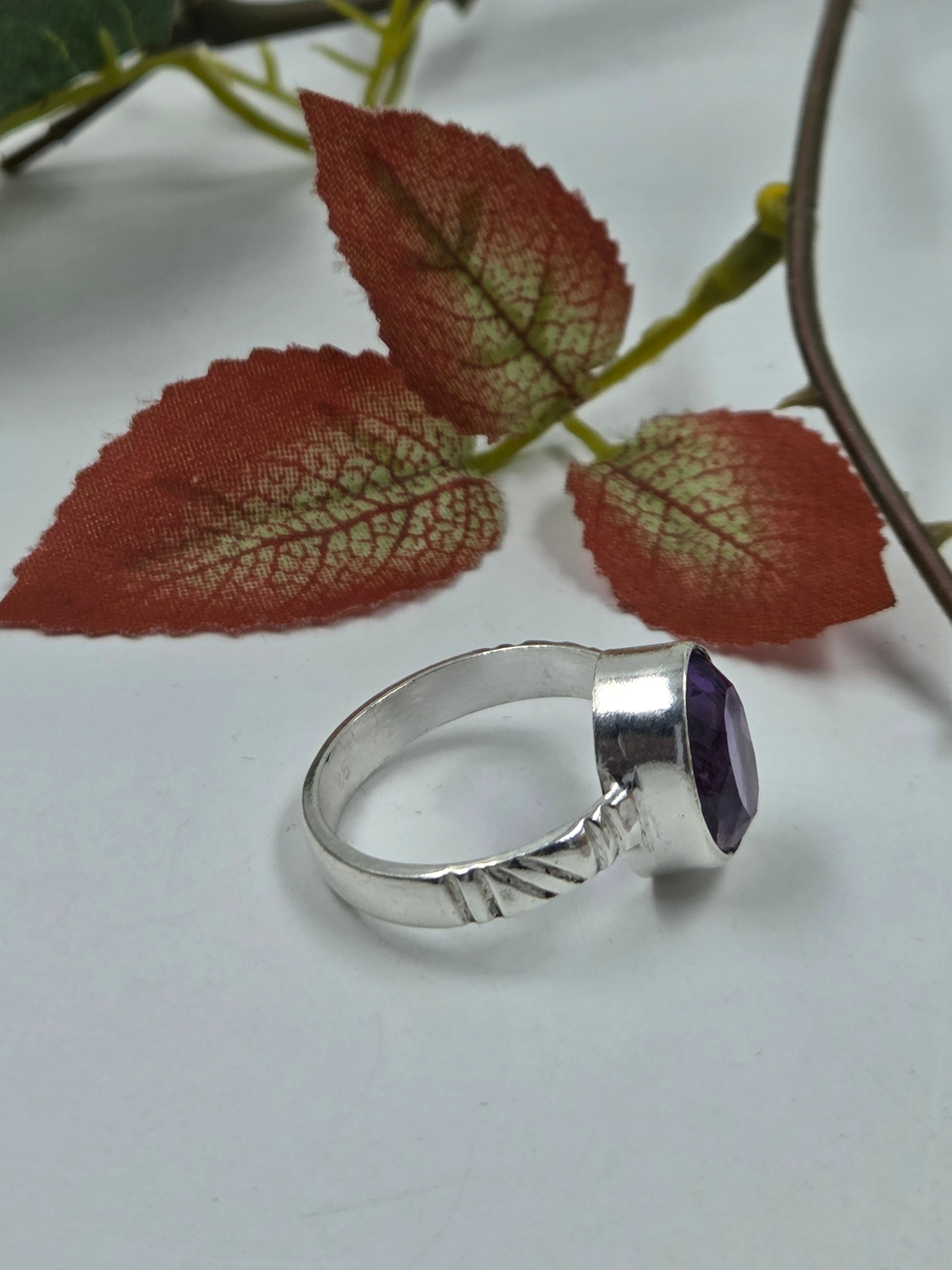 Amethyst Men’s Ring in Sterling Silver