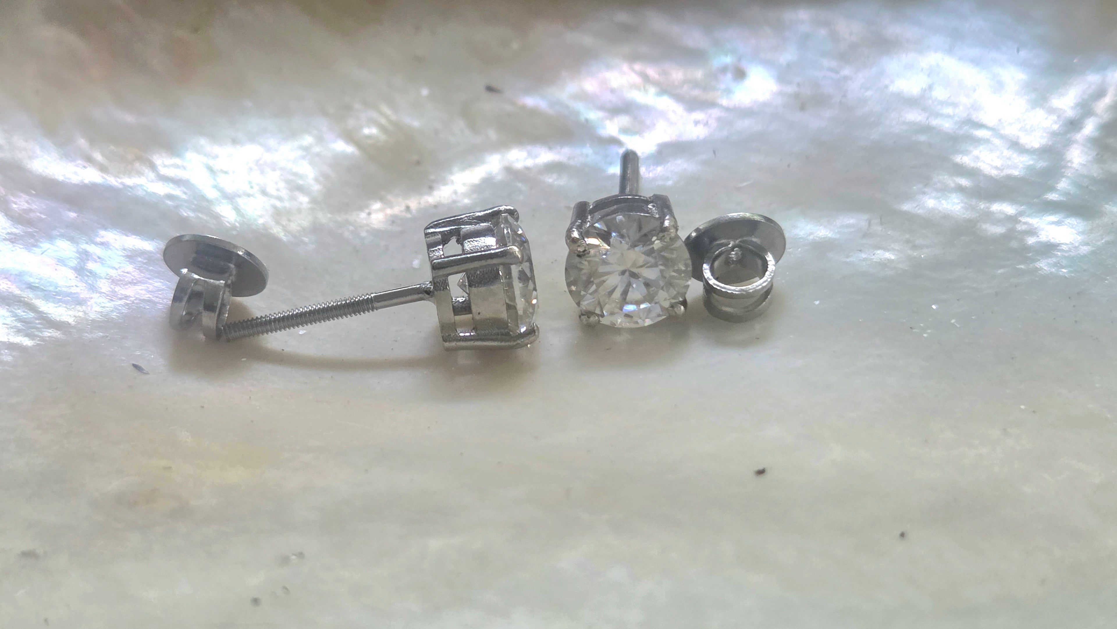 Moissanite Earrings in Sterling Silver with Certificate