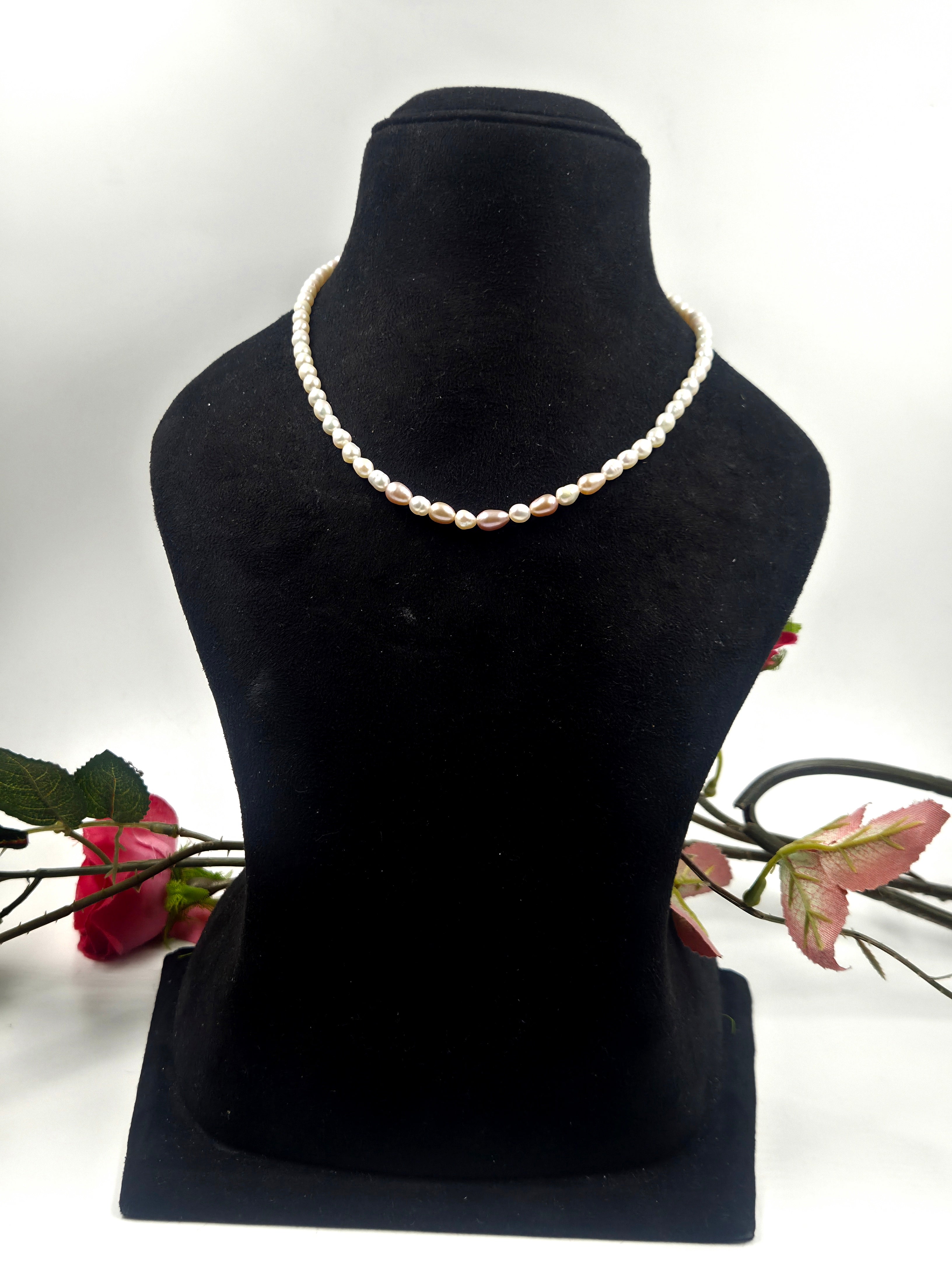 Freshwater Pearl Necklace – Dual Tone Accent