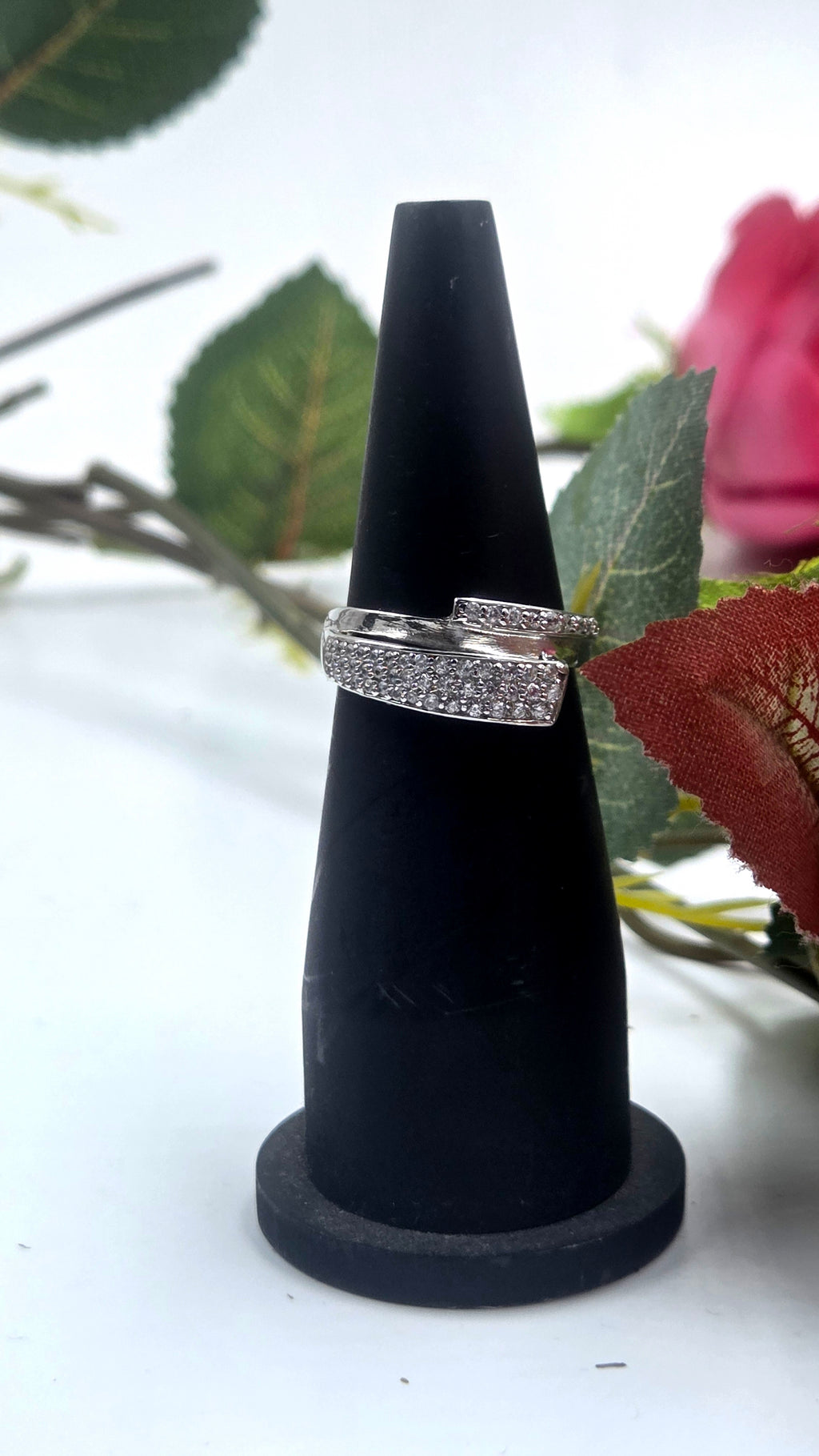 92.5 Sterling Silver Crossover Ring