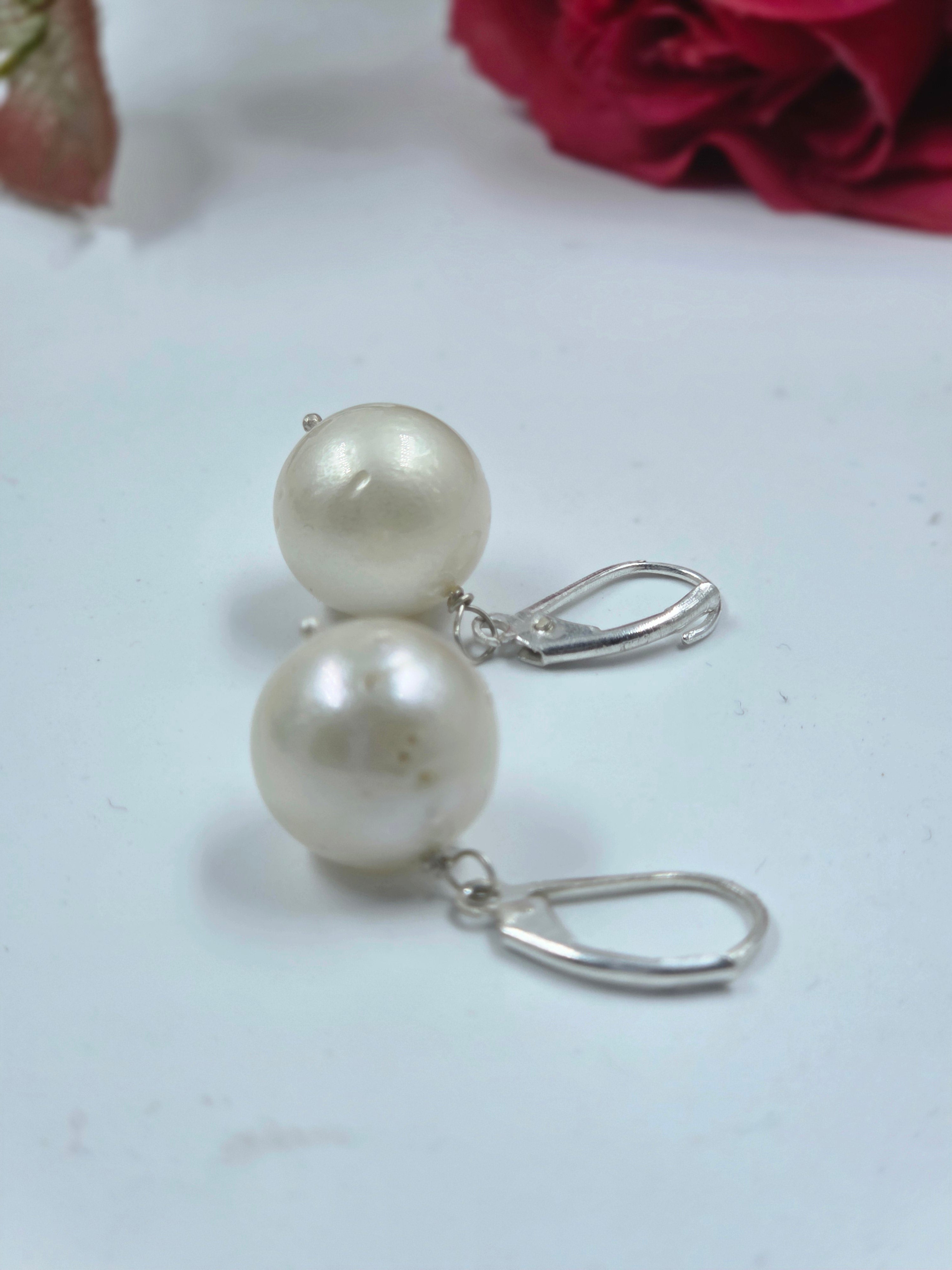 South Sea Pearl Earrings in 925 Sterling Silver