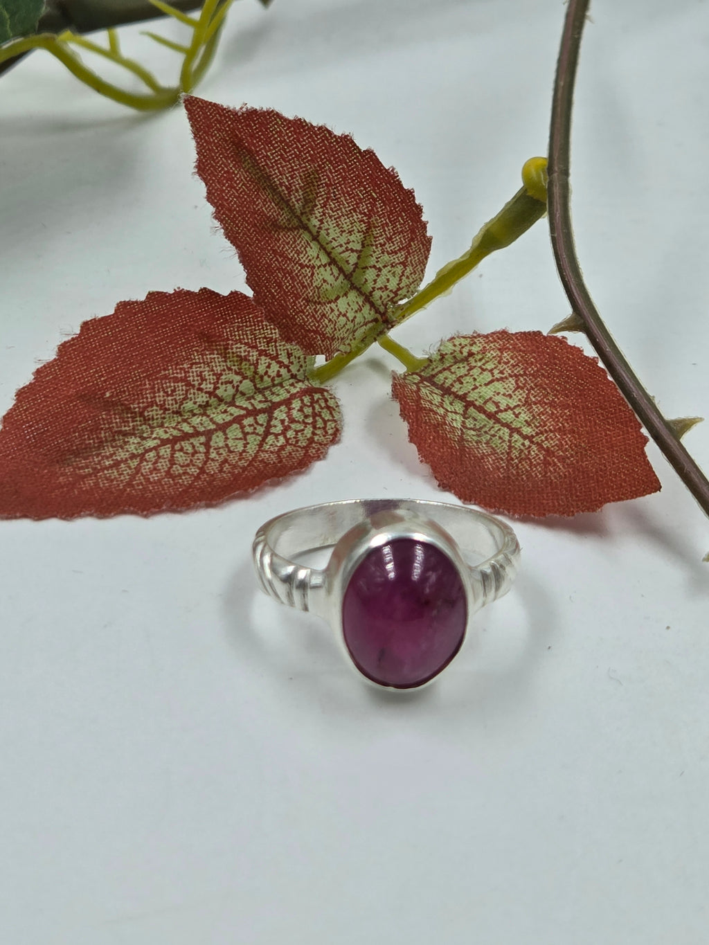 Gf Ruby Ring for Men in Sterling Silver