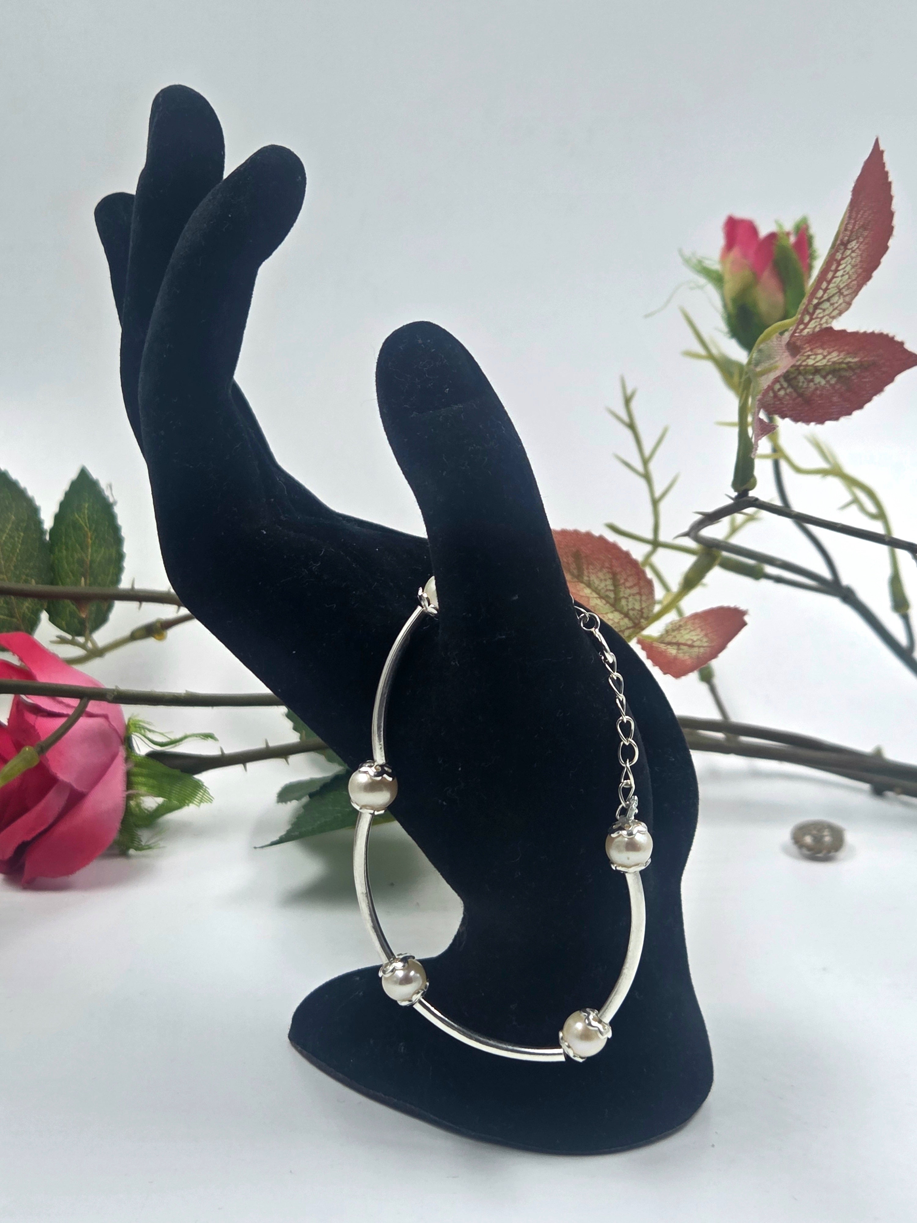 Five Pearl Freshwater Bracelet in Sterling Silver