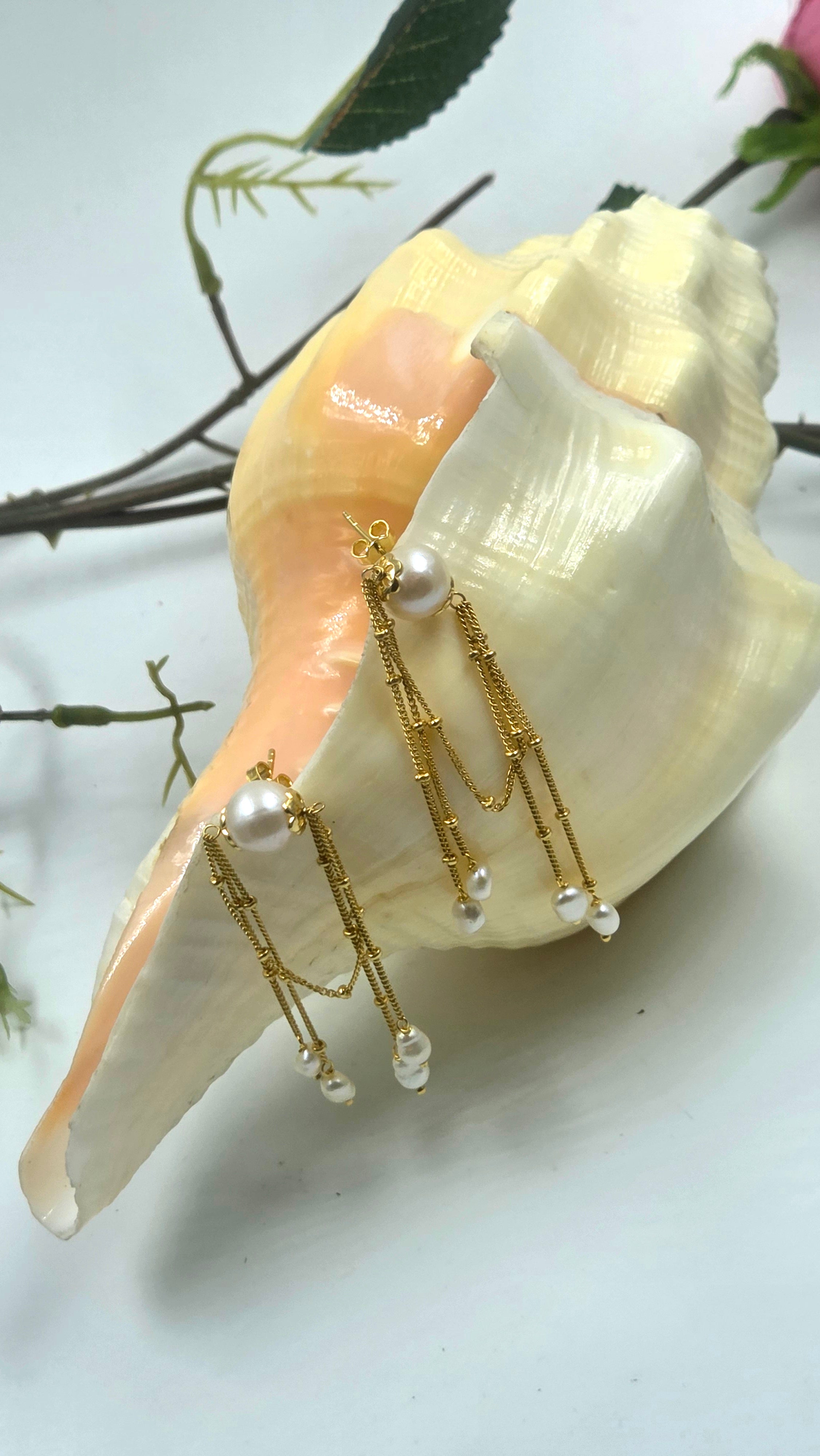 Freshwater Pearl Tassel Earrings in 92.5 Sterling Silver