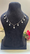 Freshwater Pearl Station Necklace in Sterling Silver