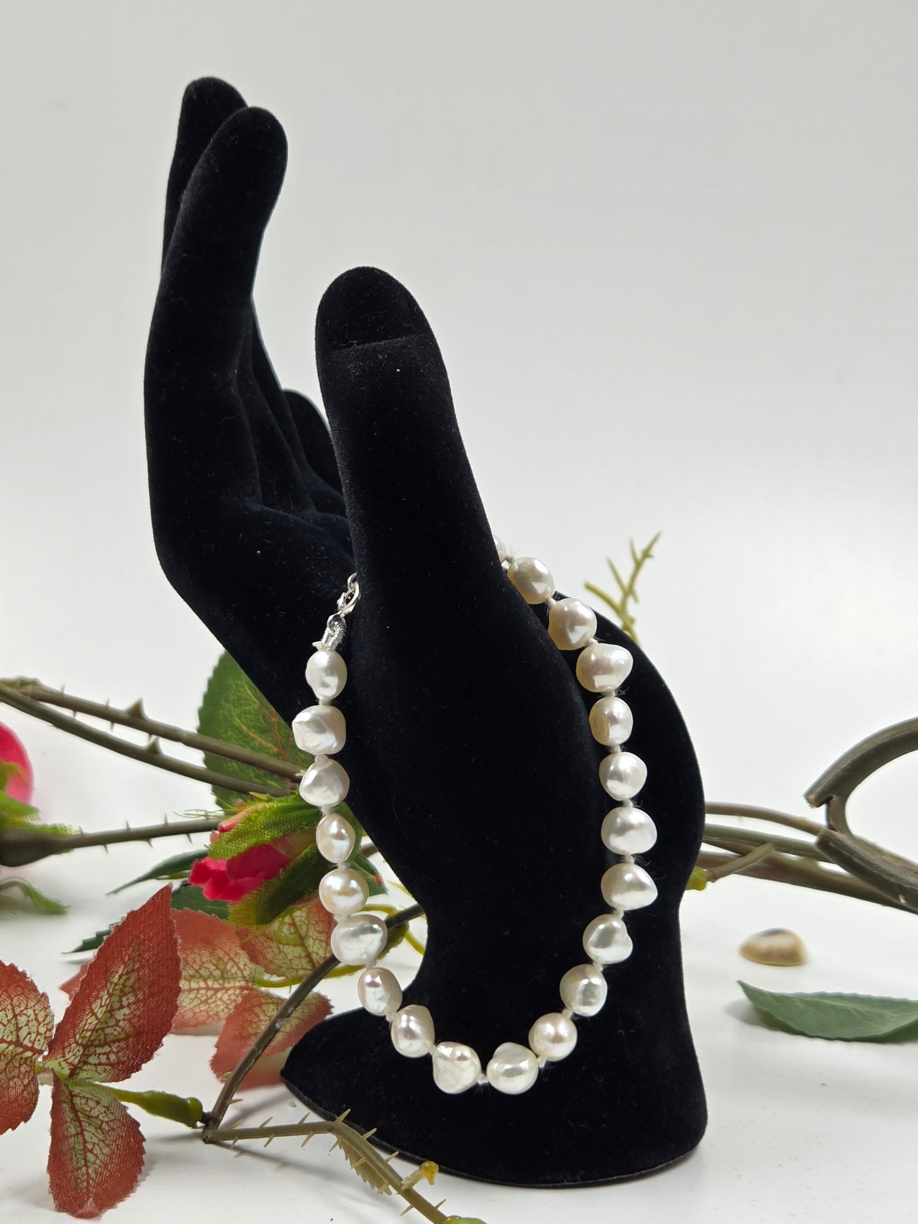 Freshwater Pearl Necklace with Bracelet – Sterling Silver Lock