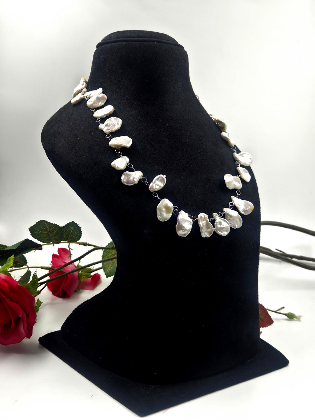 Baroque Freshwater Pearl Necklace in Sterling Silver