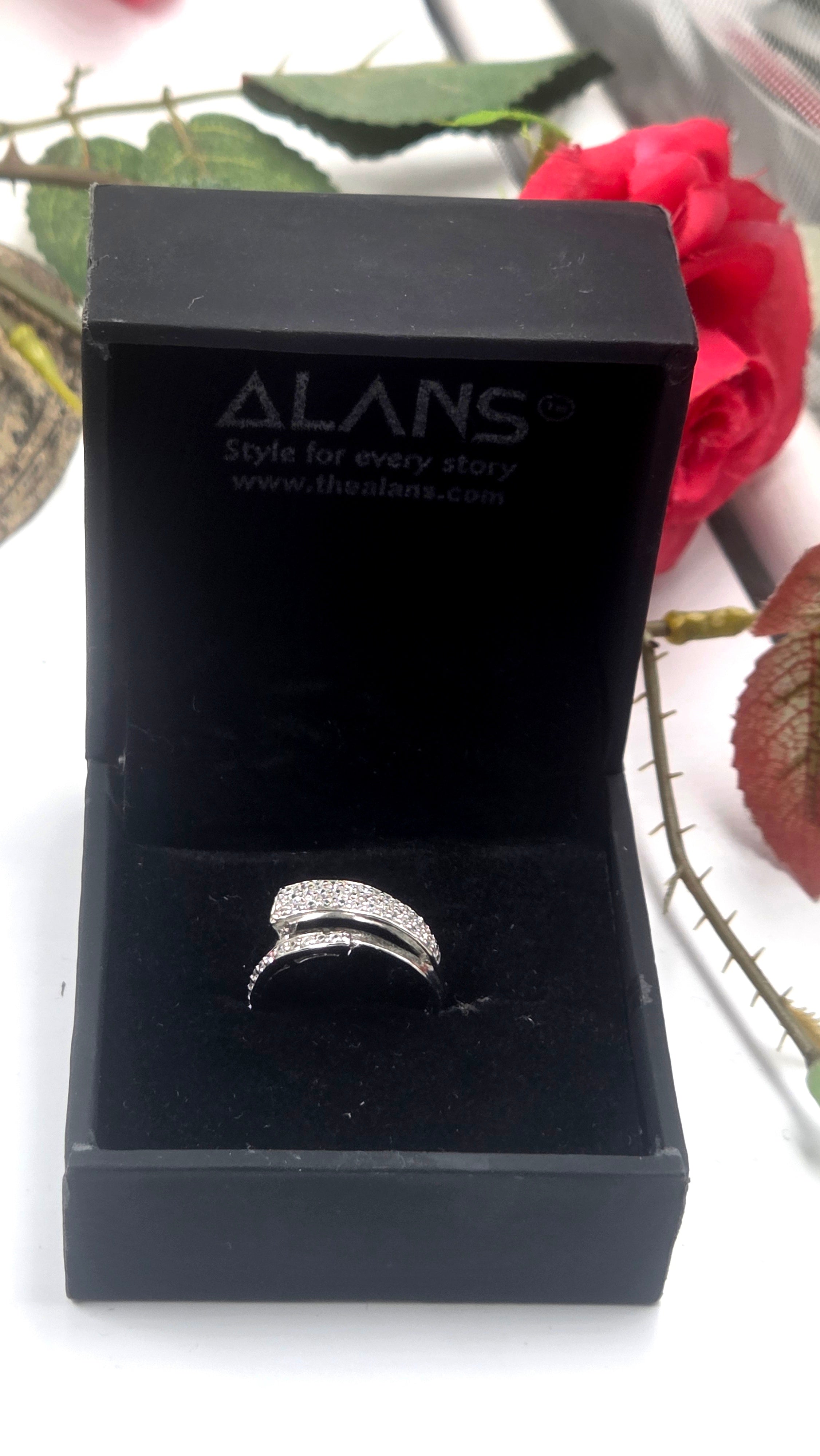 92.5 Sterling Silver Crossover Ring