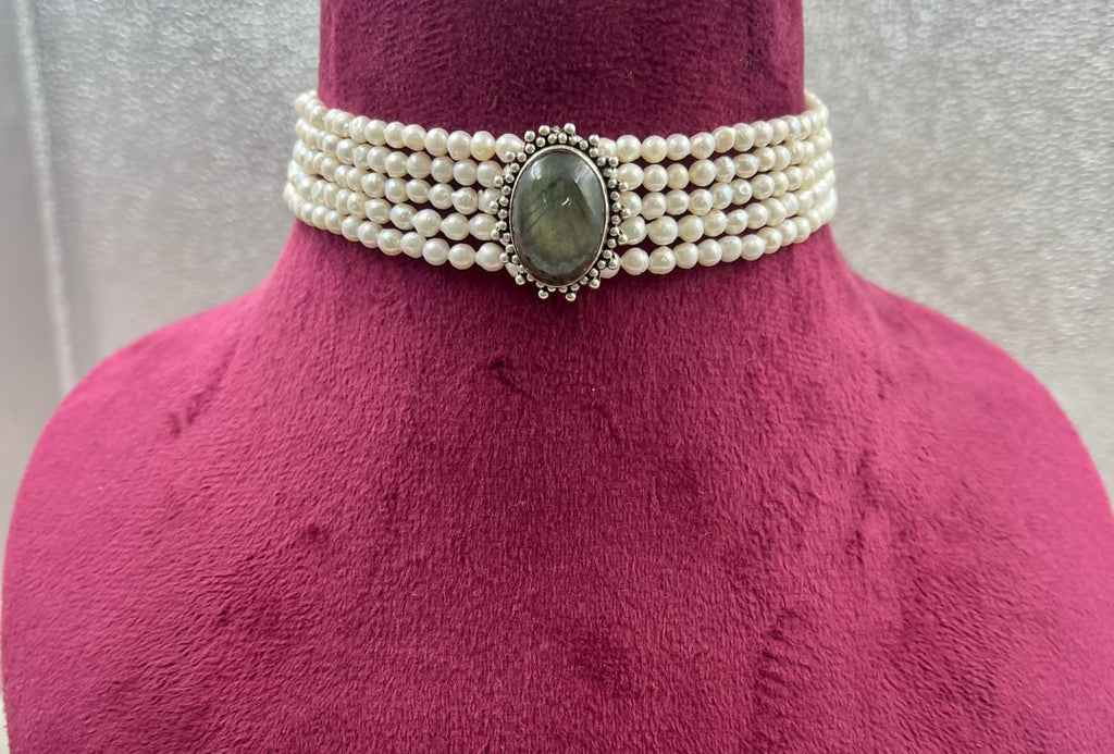 Mystic Moon Pearl Choker
