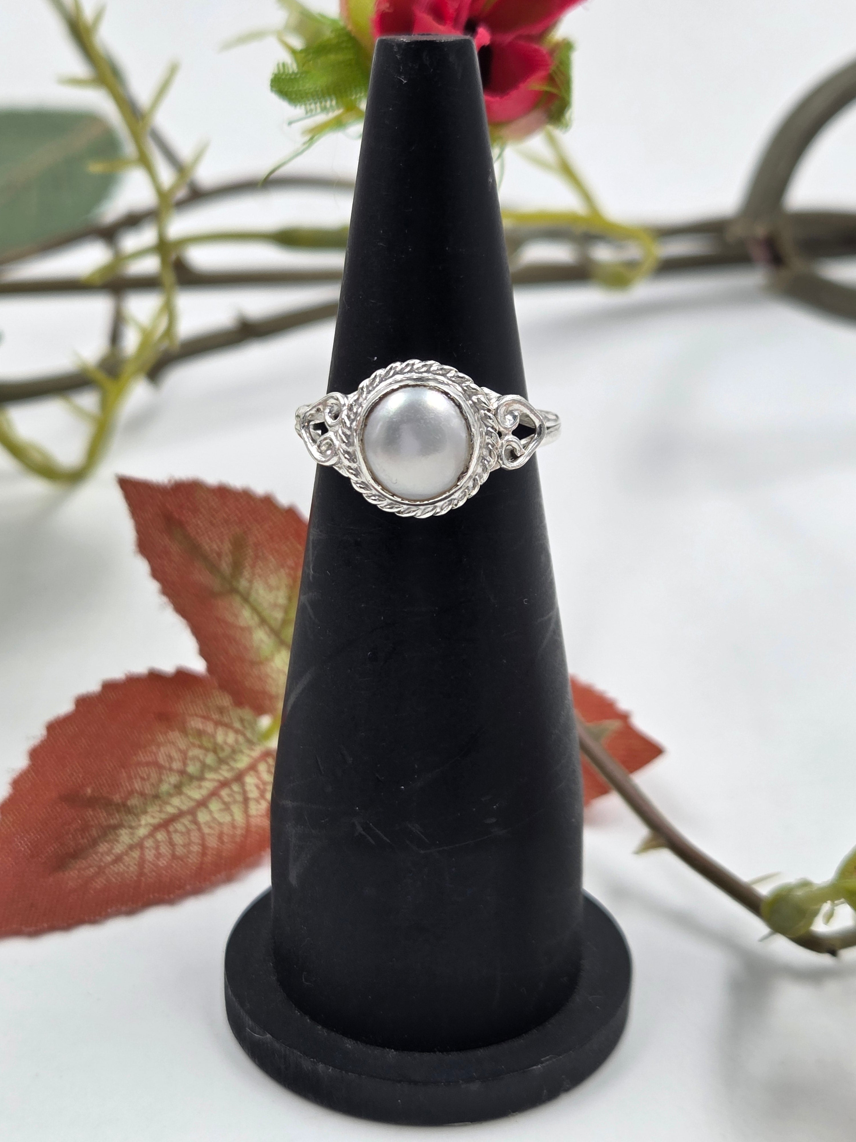 Classic Freshwater Pearl Ring in Sterling Silver