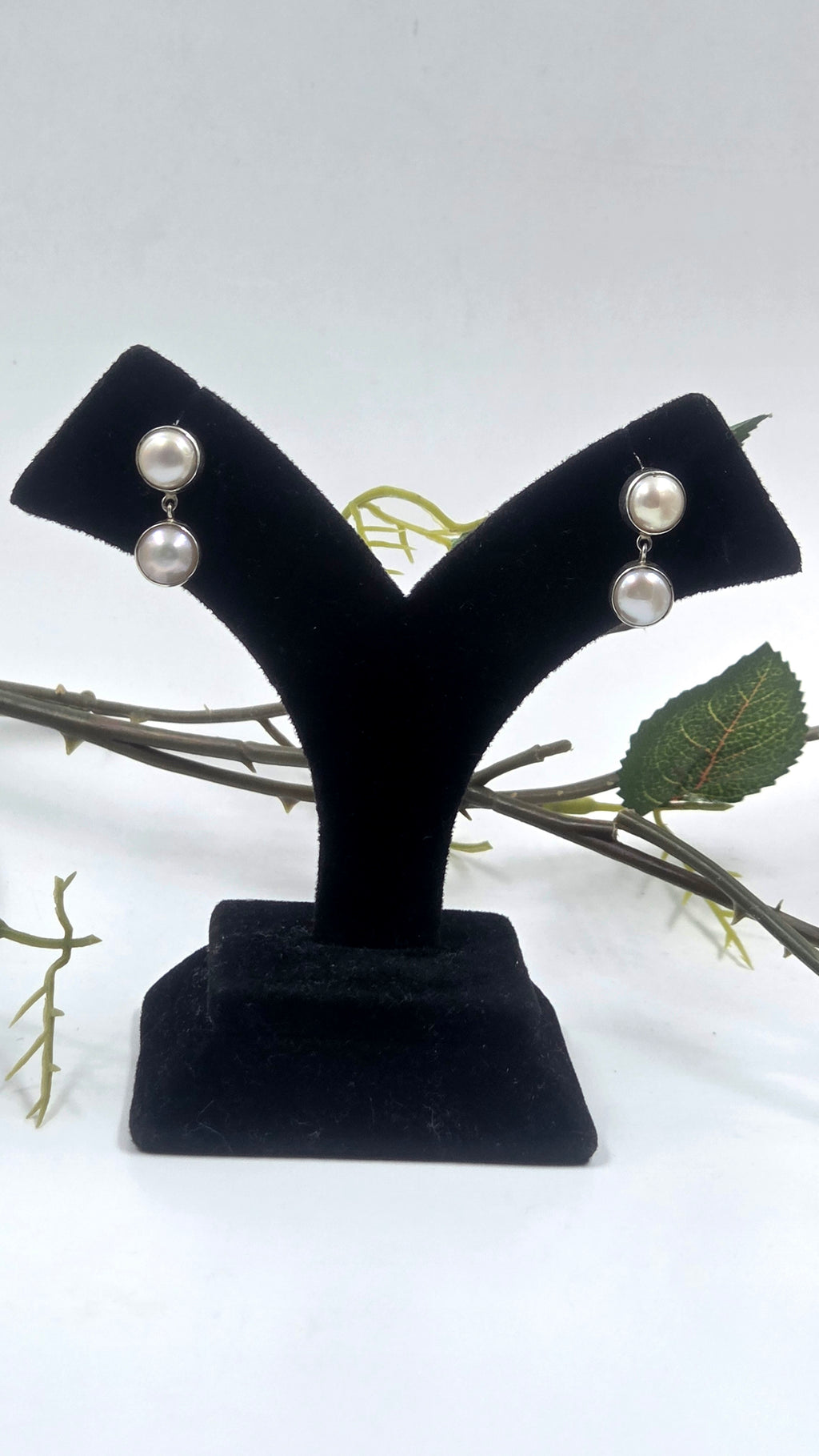 Freshwater Dual Pearl Earrings in 92.5 Sterling Silver