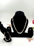 Multi-Color Freshwater Pearl Necklace Set with Studs & Bracelet in Sterling Silver