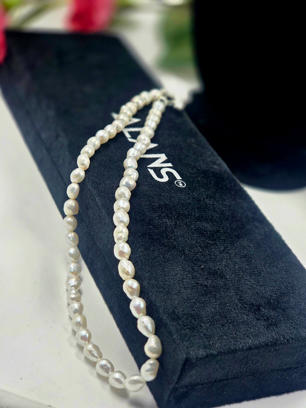 Freshwater Pearl Necklace with Metal Lock (6–6.5mm)