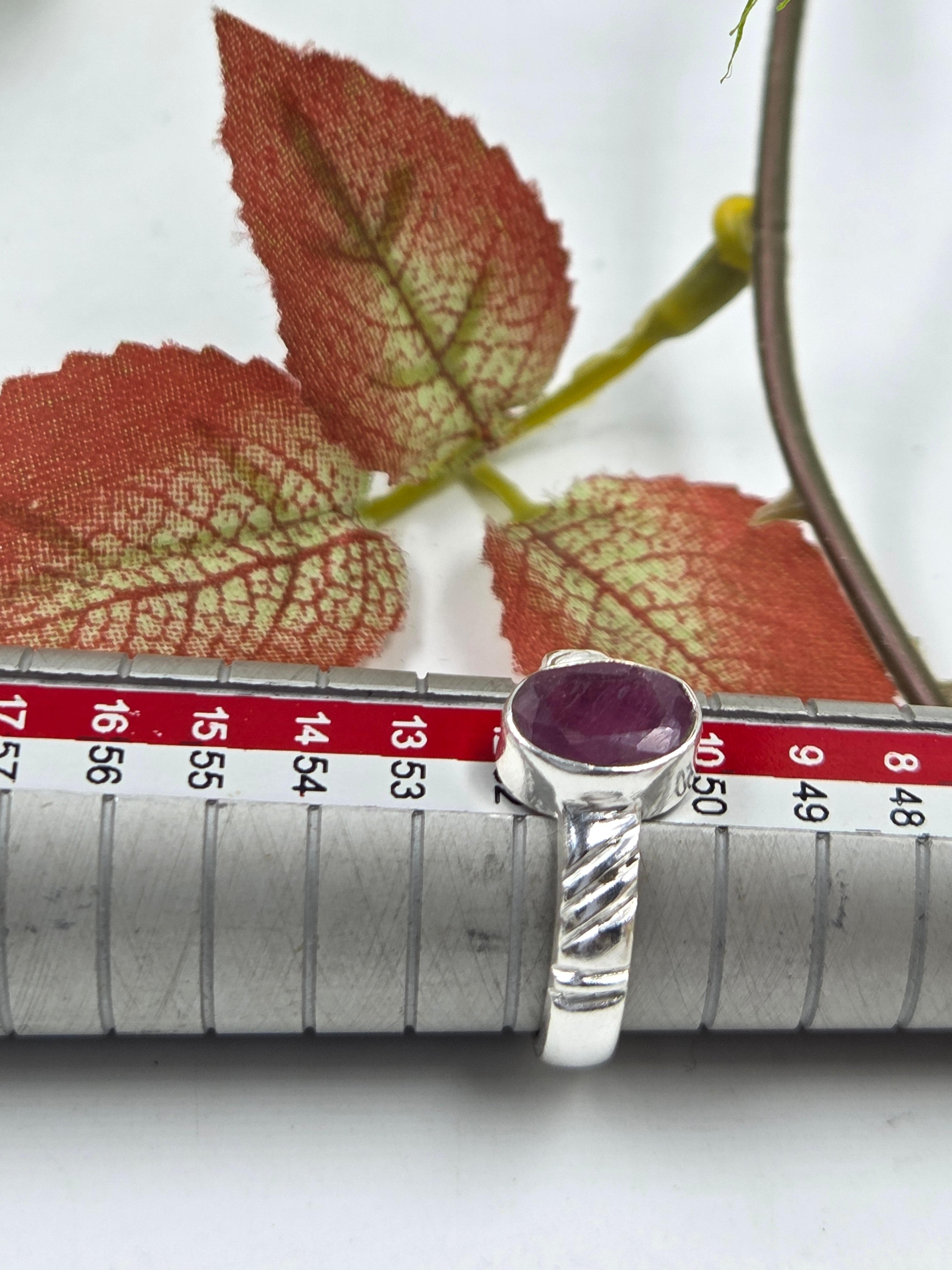 Bold Gf Ruby Ring in Sterling Silver