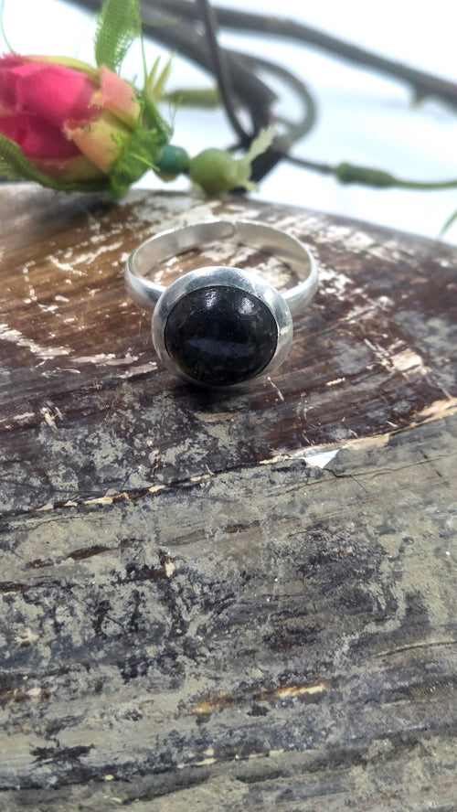 Adjustable Labradorite Ring in 92.5 Sterling Silver