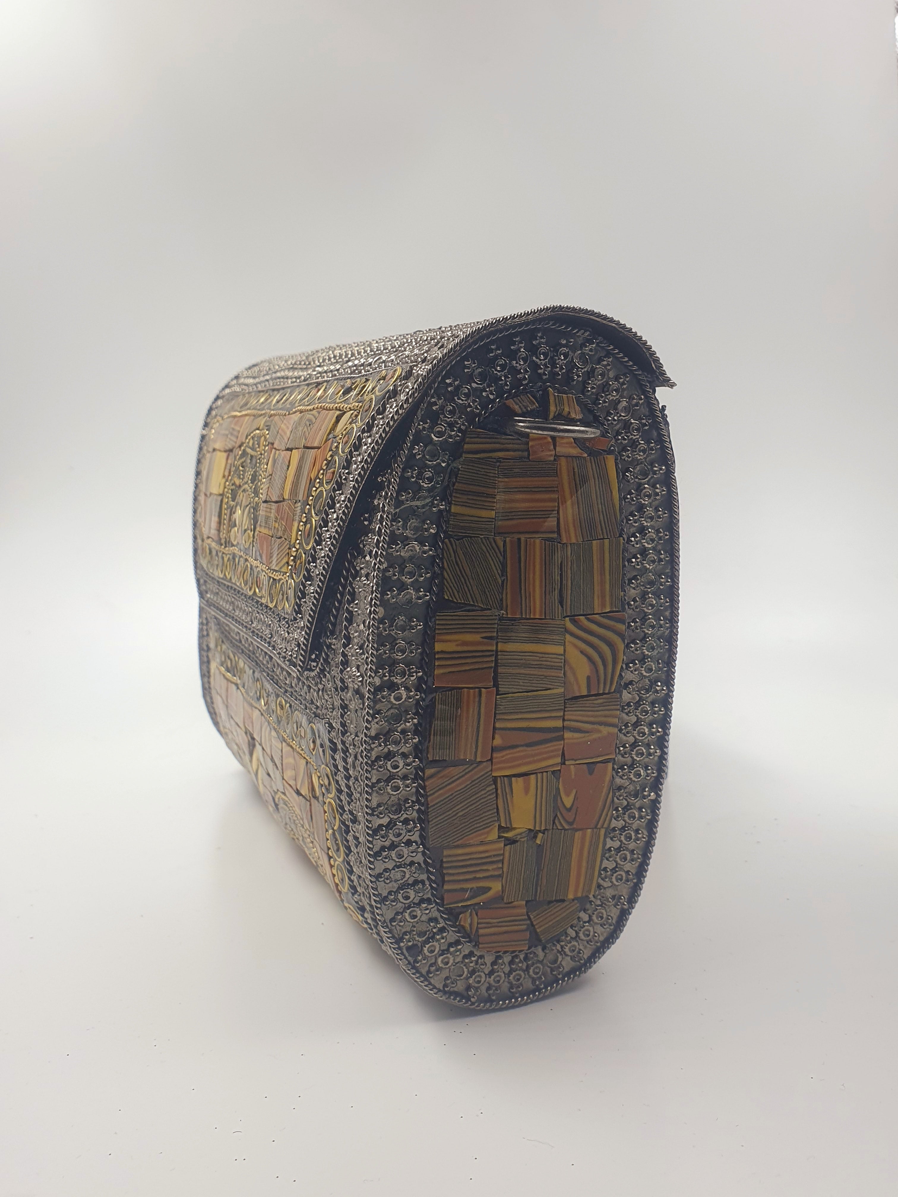 Mosaic Metal Art Clutch