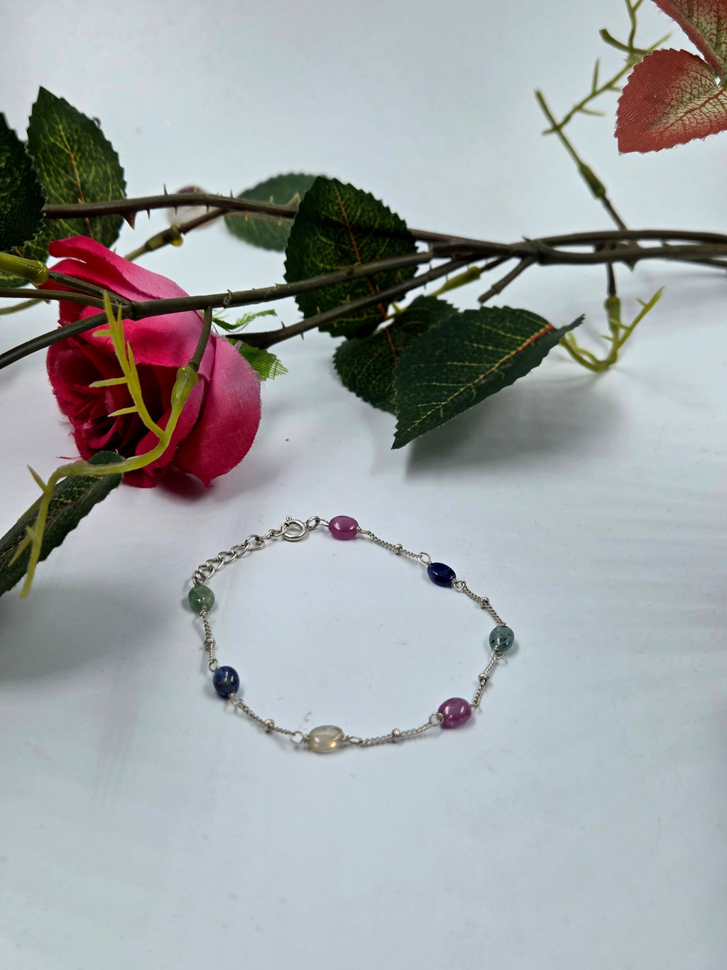 Ruby Sapphire Duo – GF Gemstone Bracelet in Sterling Silver