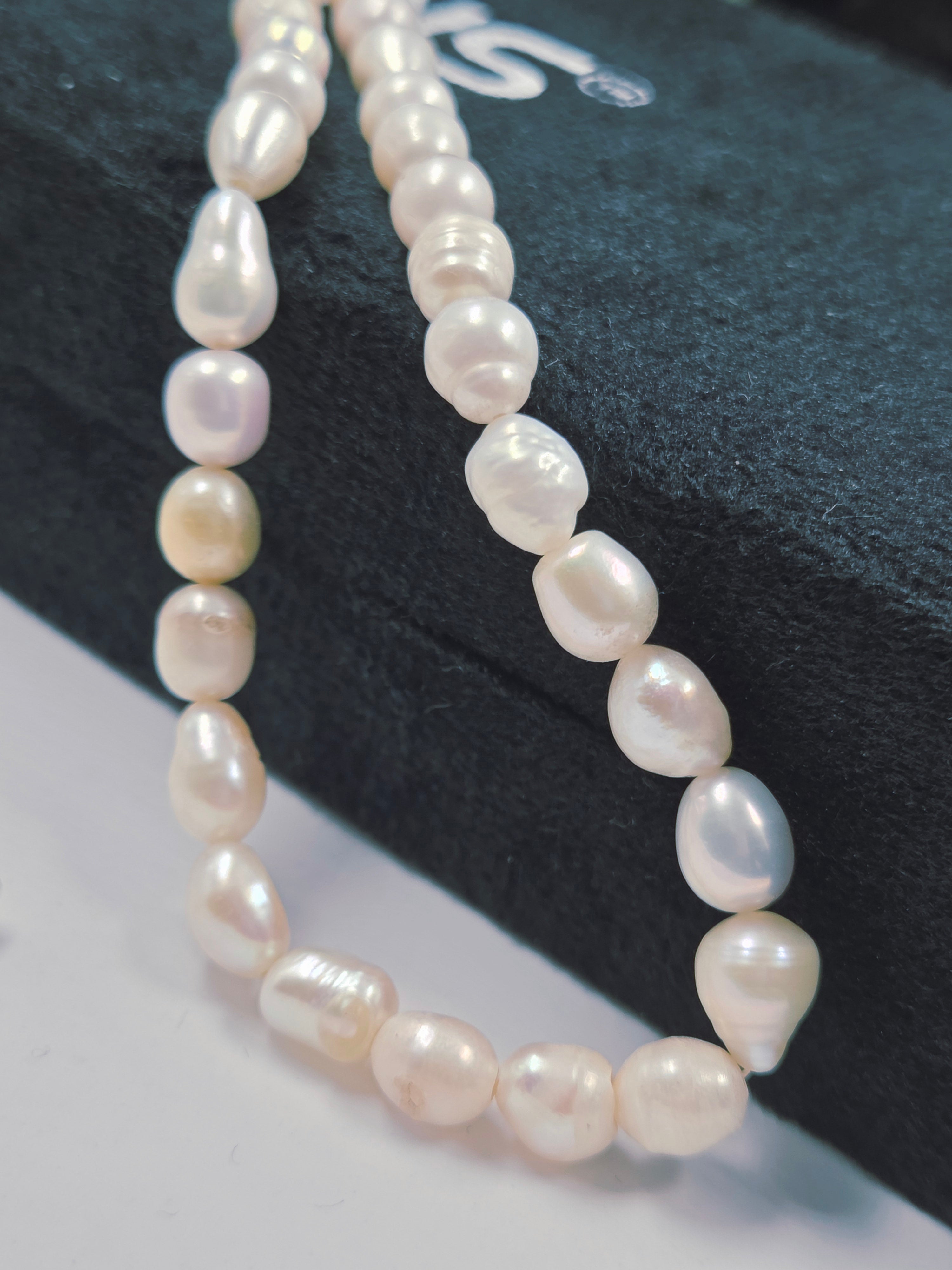 Freshwater Pearl Necklace – Sarafa Style, 5.6–6mm, Single Line