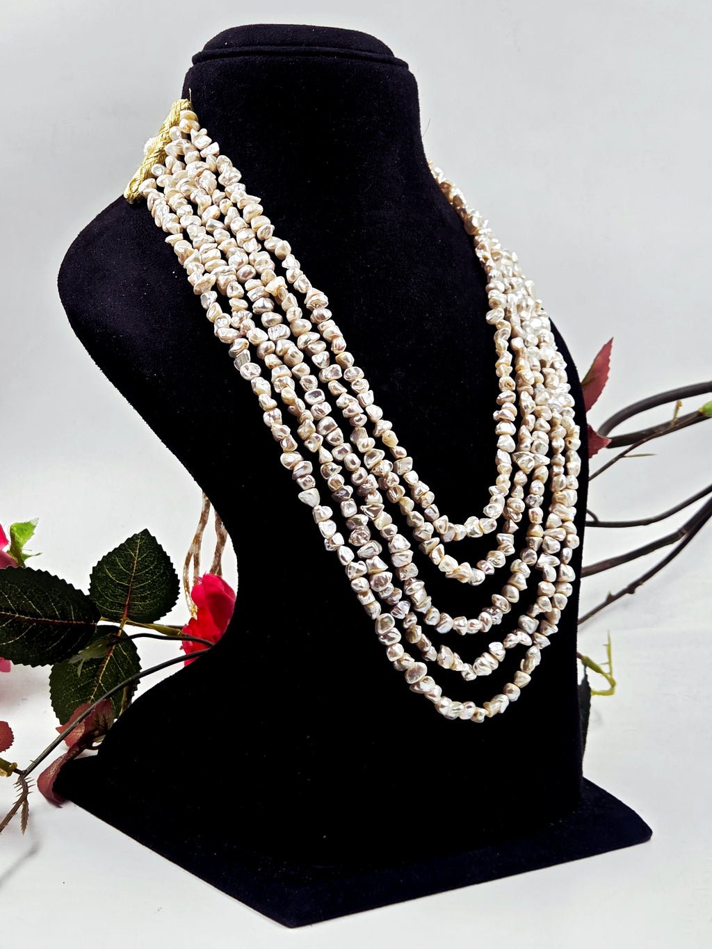 5-Strand Natural Irregular Freshwater Pearl Necklace – Sarafa Style