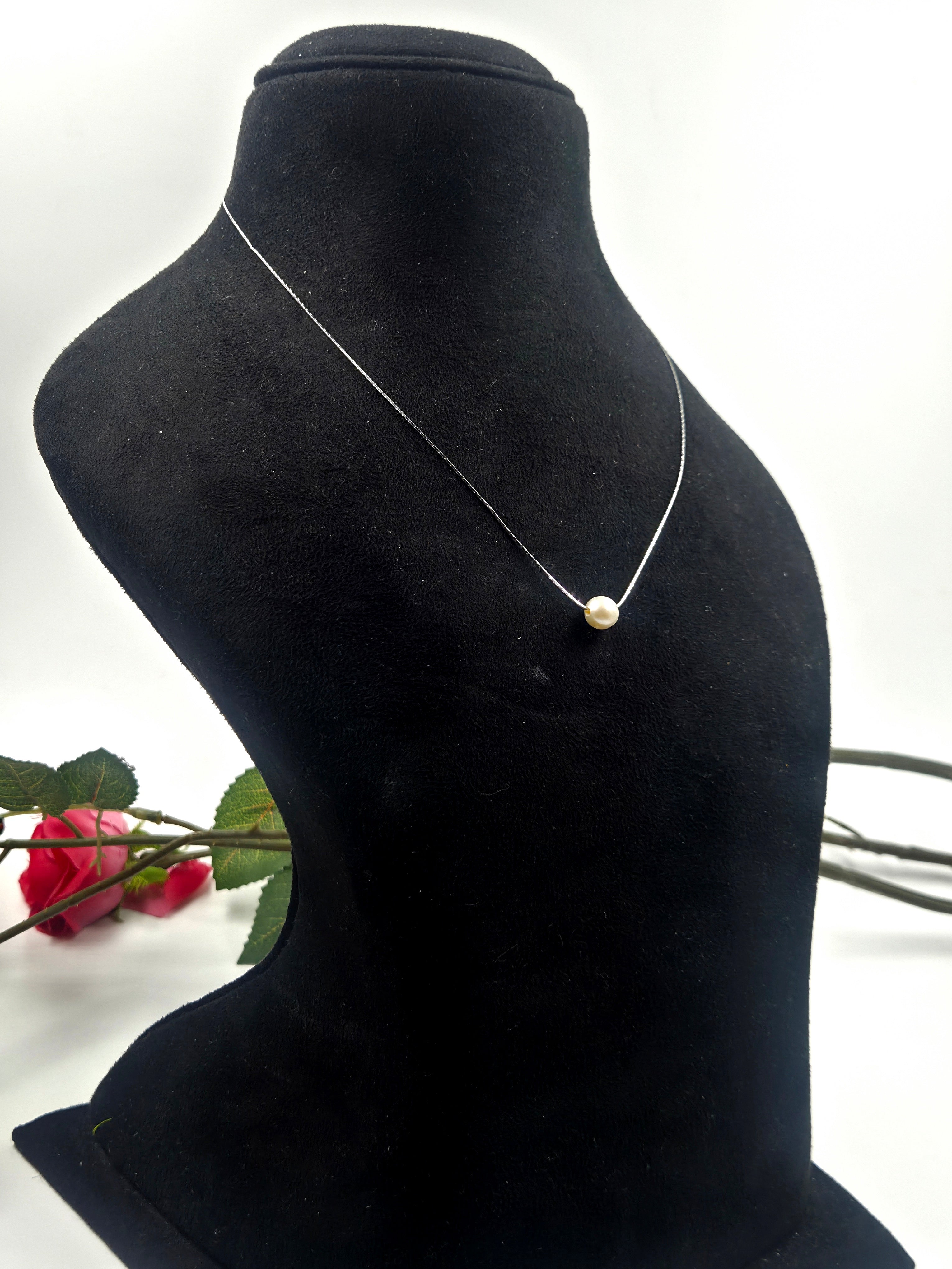 Sterling Silver Chain with Single Freshwater Pearl
