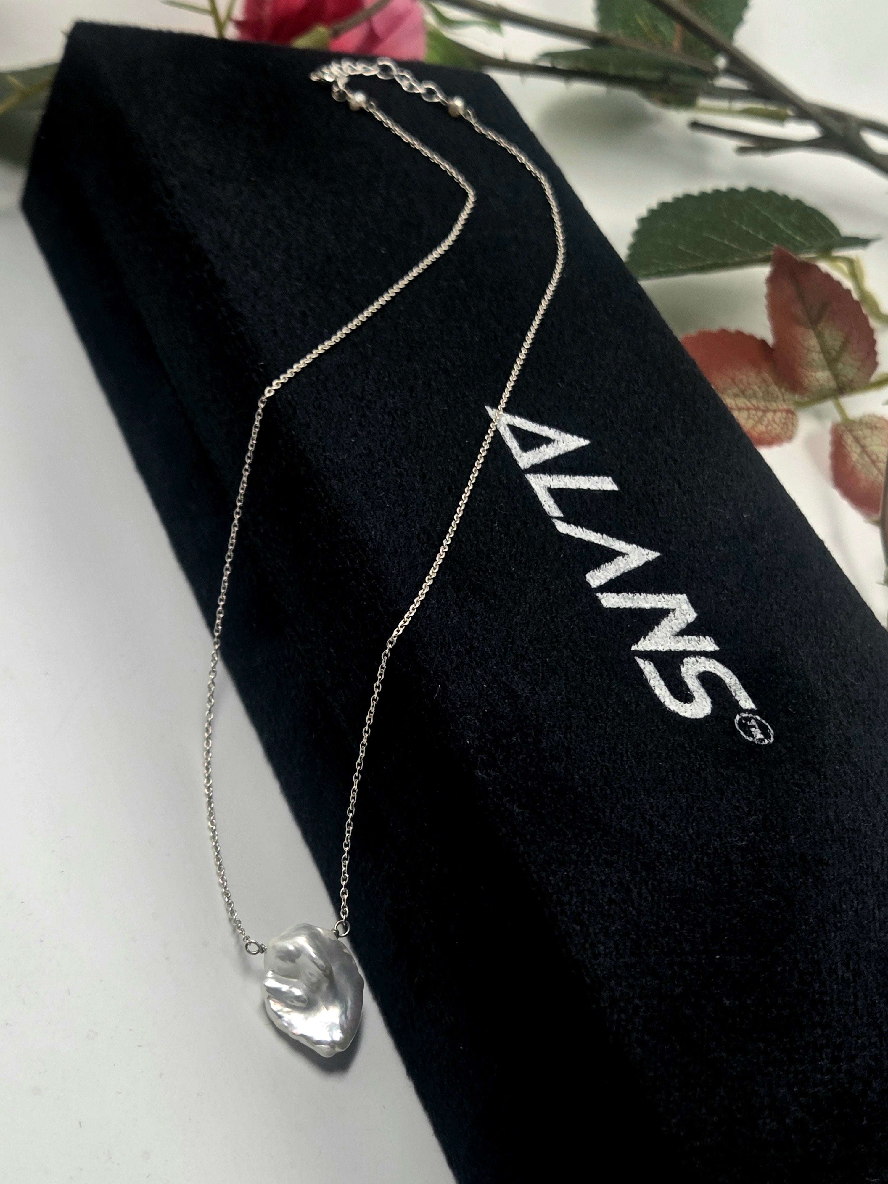 Baroque Freshwater Pearl Pendant Necklace in Sterling Silver