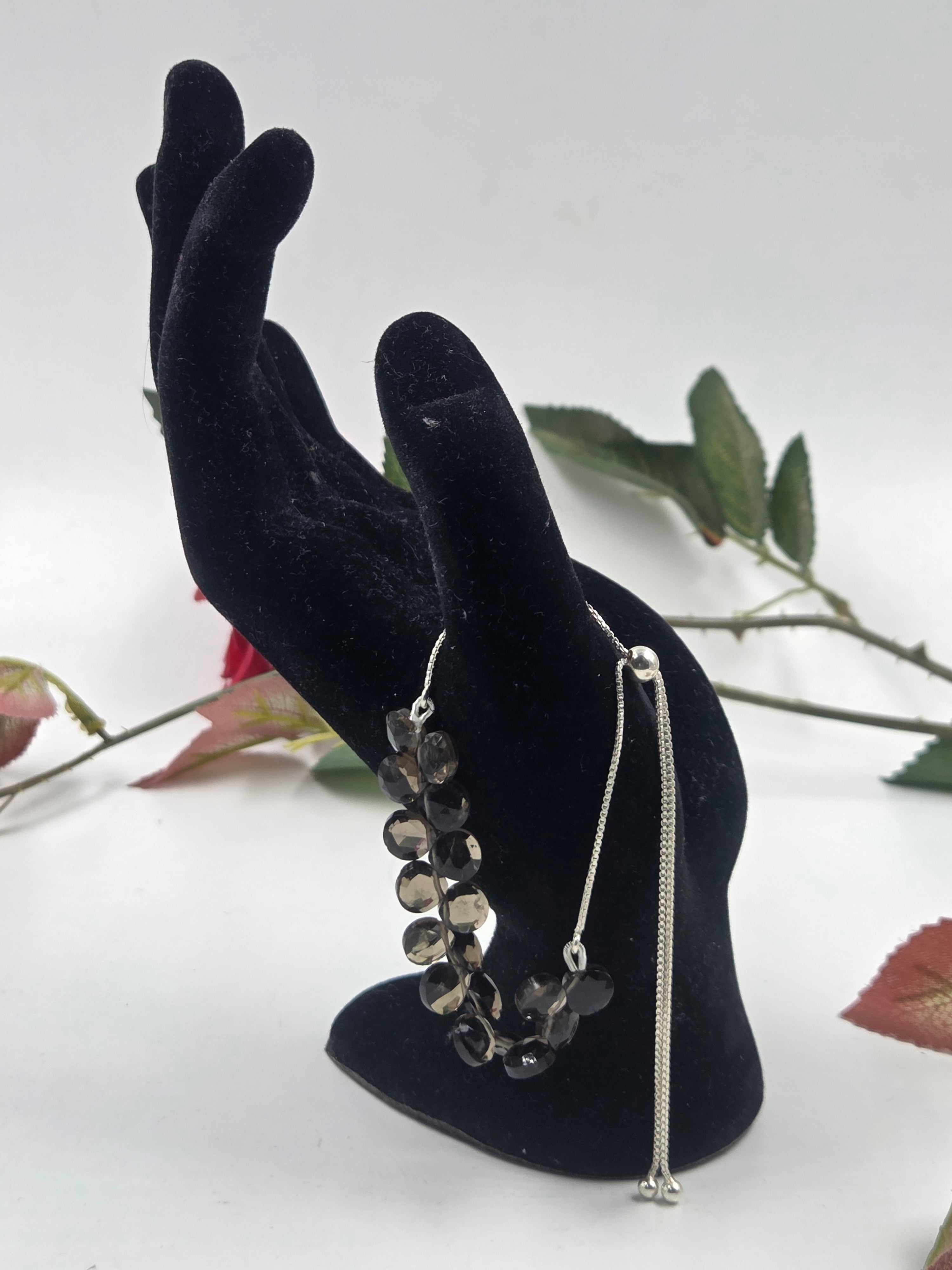 Smoky Quartz Bracelet with Sterling Silver Accents