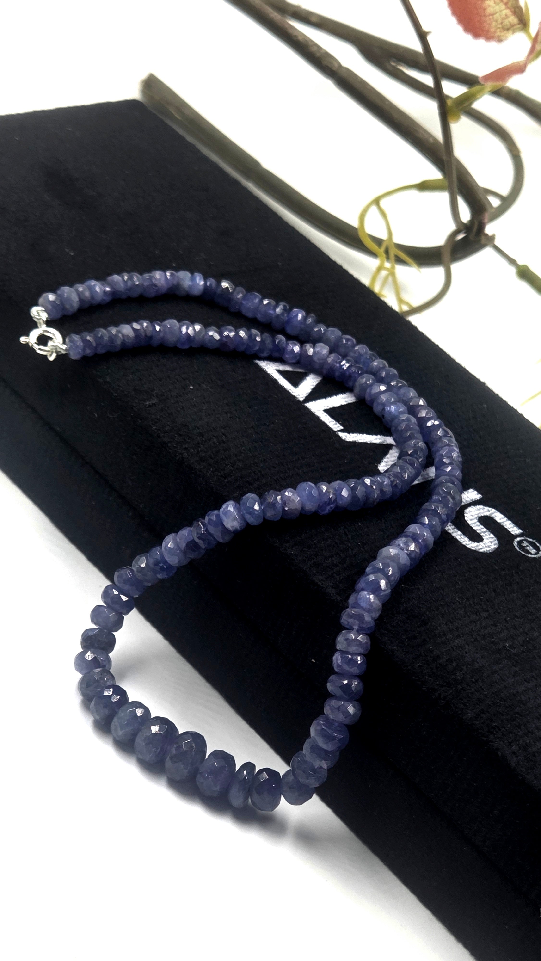 Real Tanzanite Necklace with Sterling Silver Lock – 23.60g
