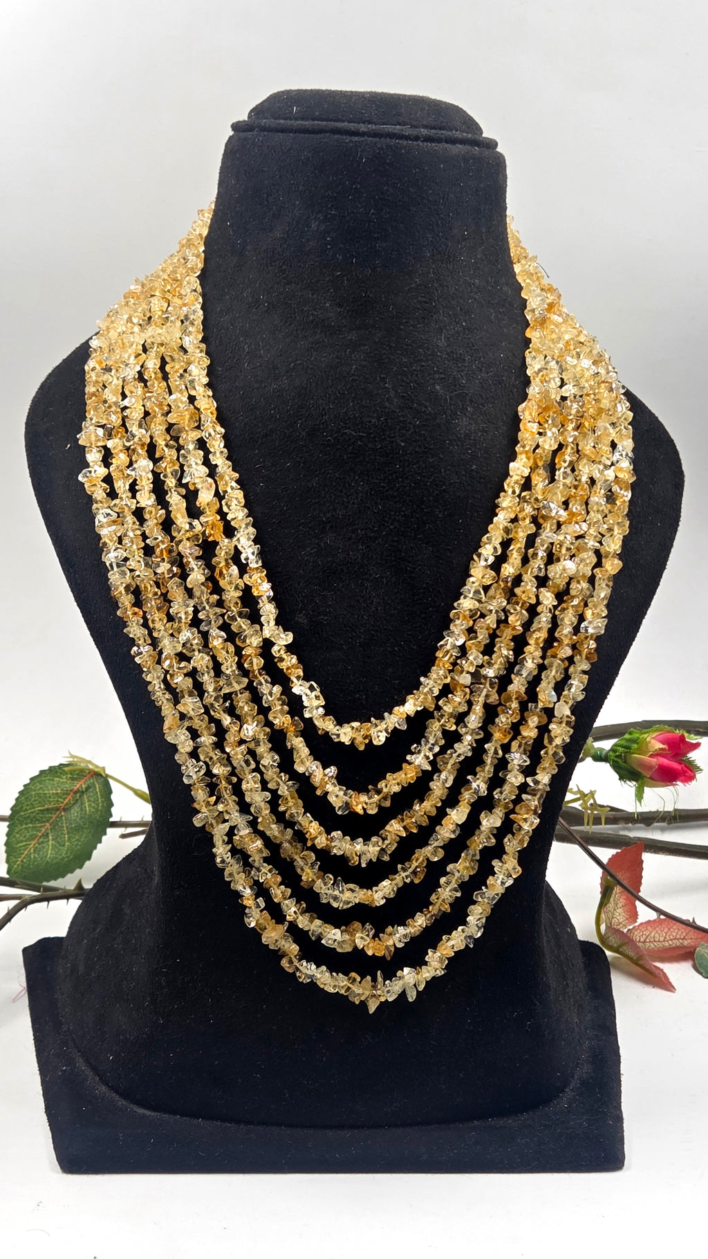 Citrine 6-Line Statement Necklace