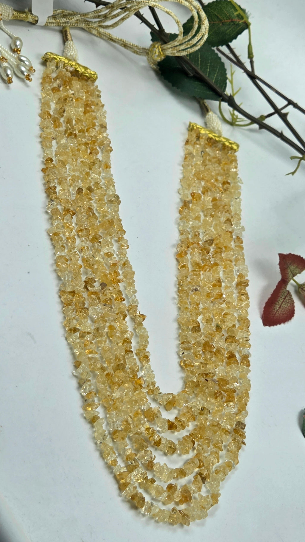 Citrine 6-Line Statement Necklace