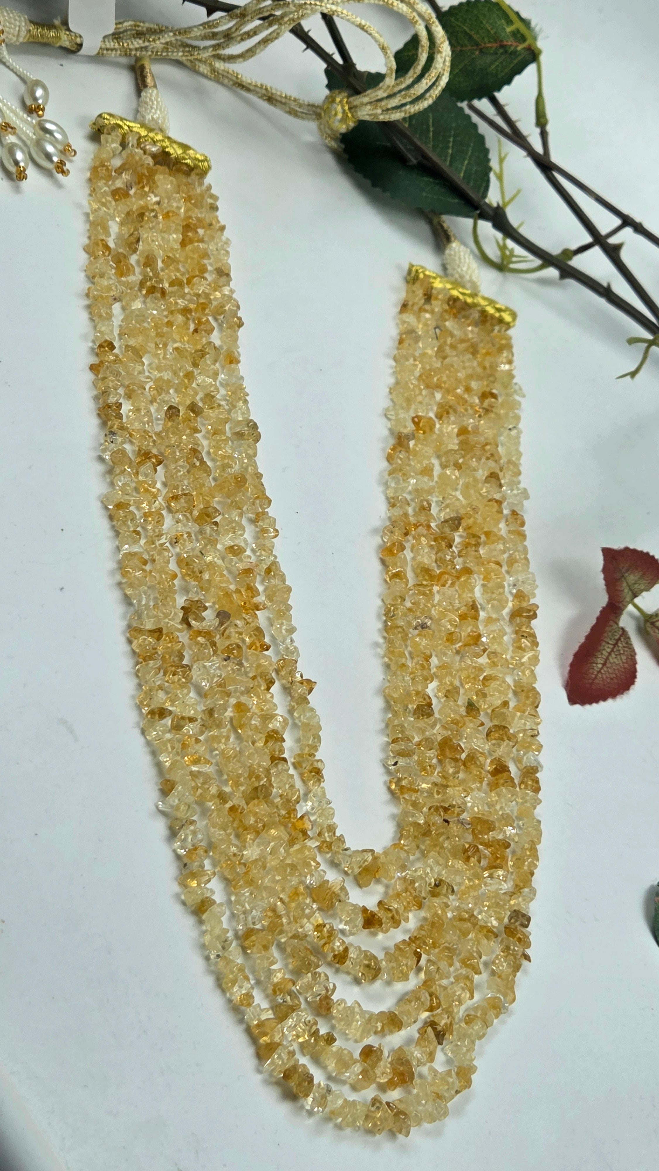 Citrine 6-Line Statement Necklace