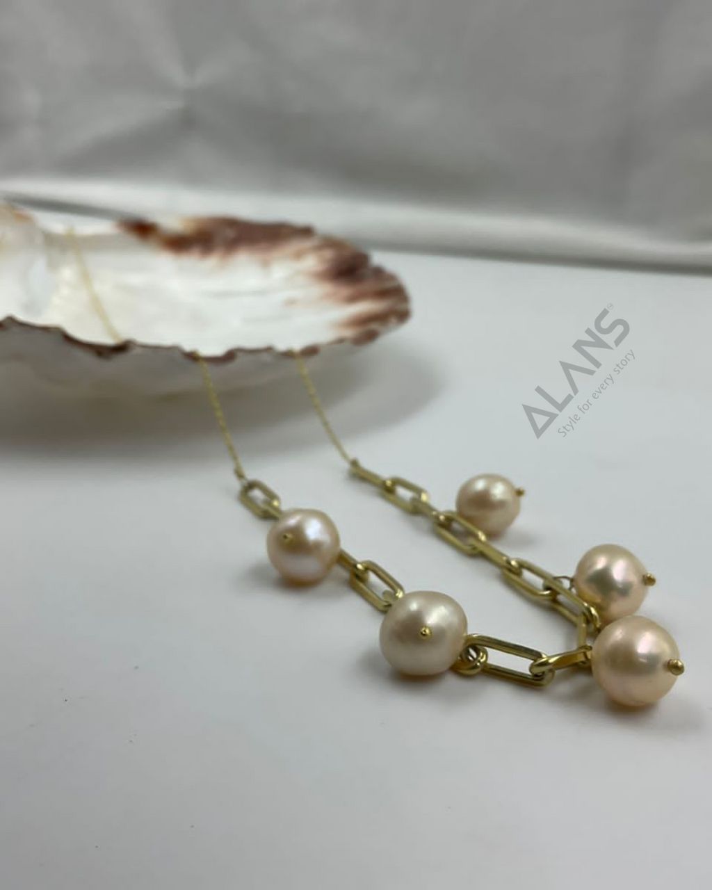 Golden Glow Freshwater Pearl Necklace – Sterling Silver | 9.60g