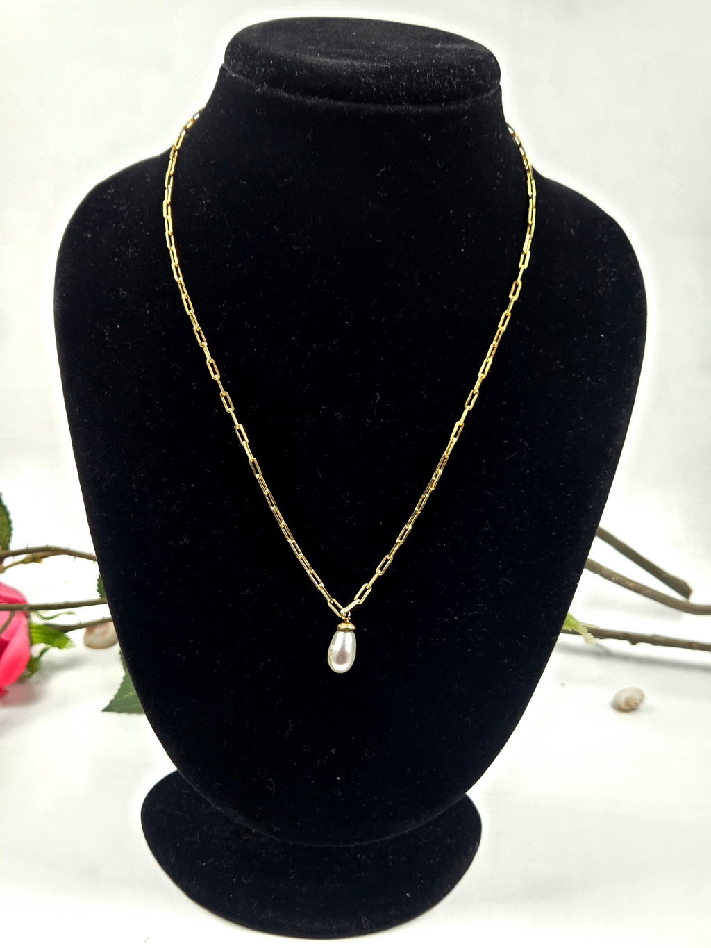Pearl Drop Chain – Freshwater Pearl Necklace in Sterling Silver