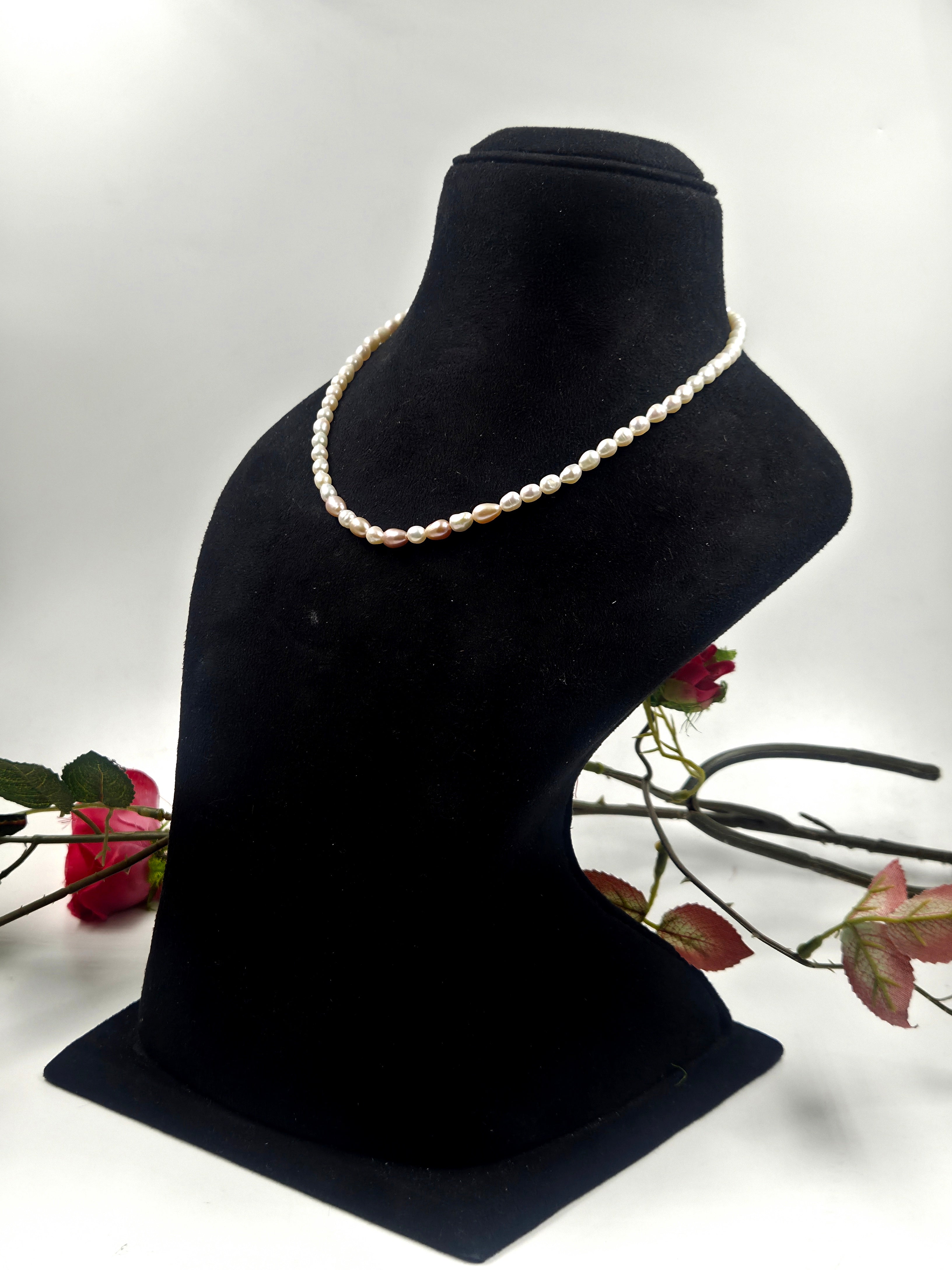 Freshwater Pearl Necklace – Dual Tone Accent