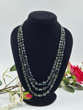 Natural Emerald 3-Line Necklace (Sarafa Style)