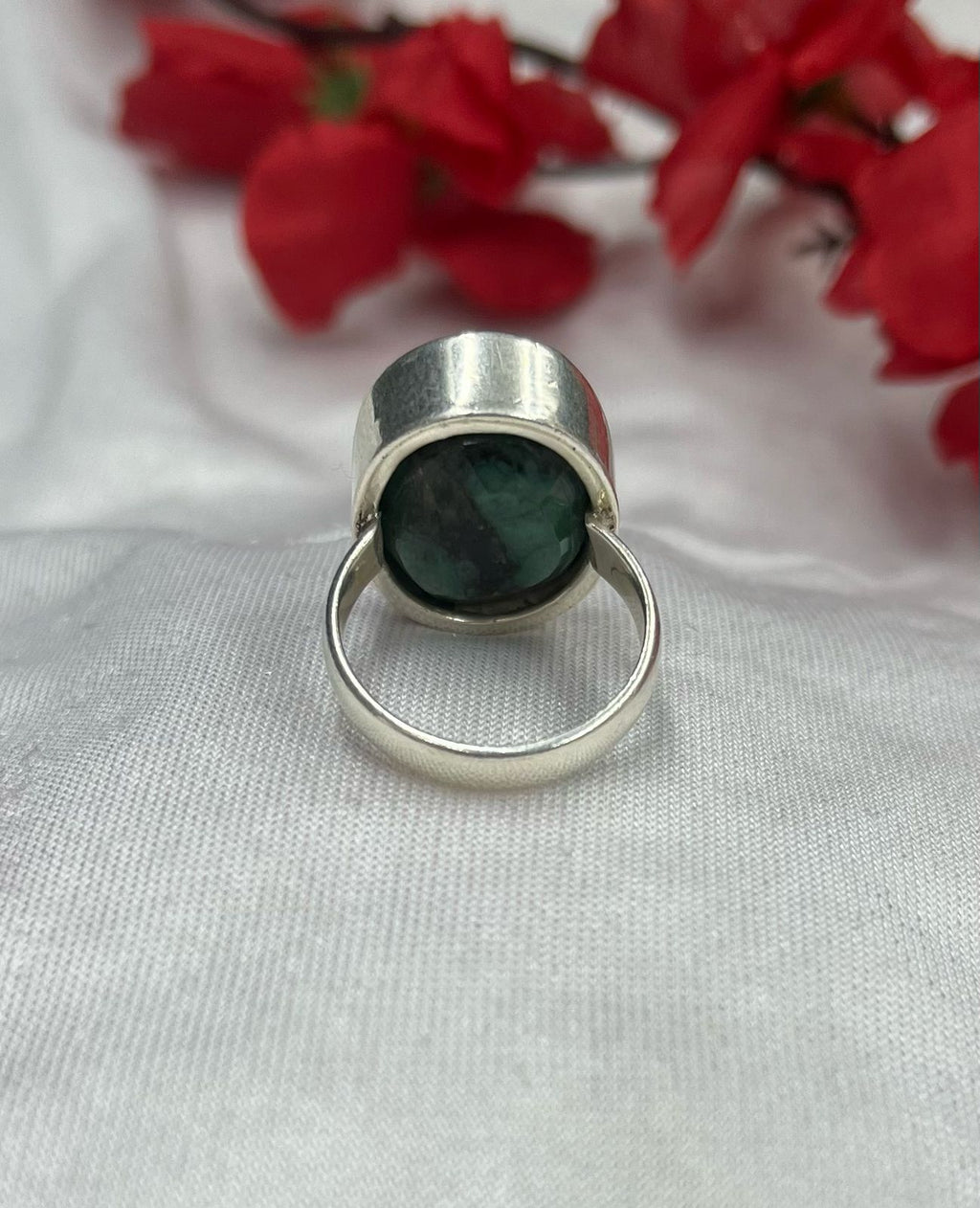 Natural Emerald Ring – Sterling Silver with Certificate