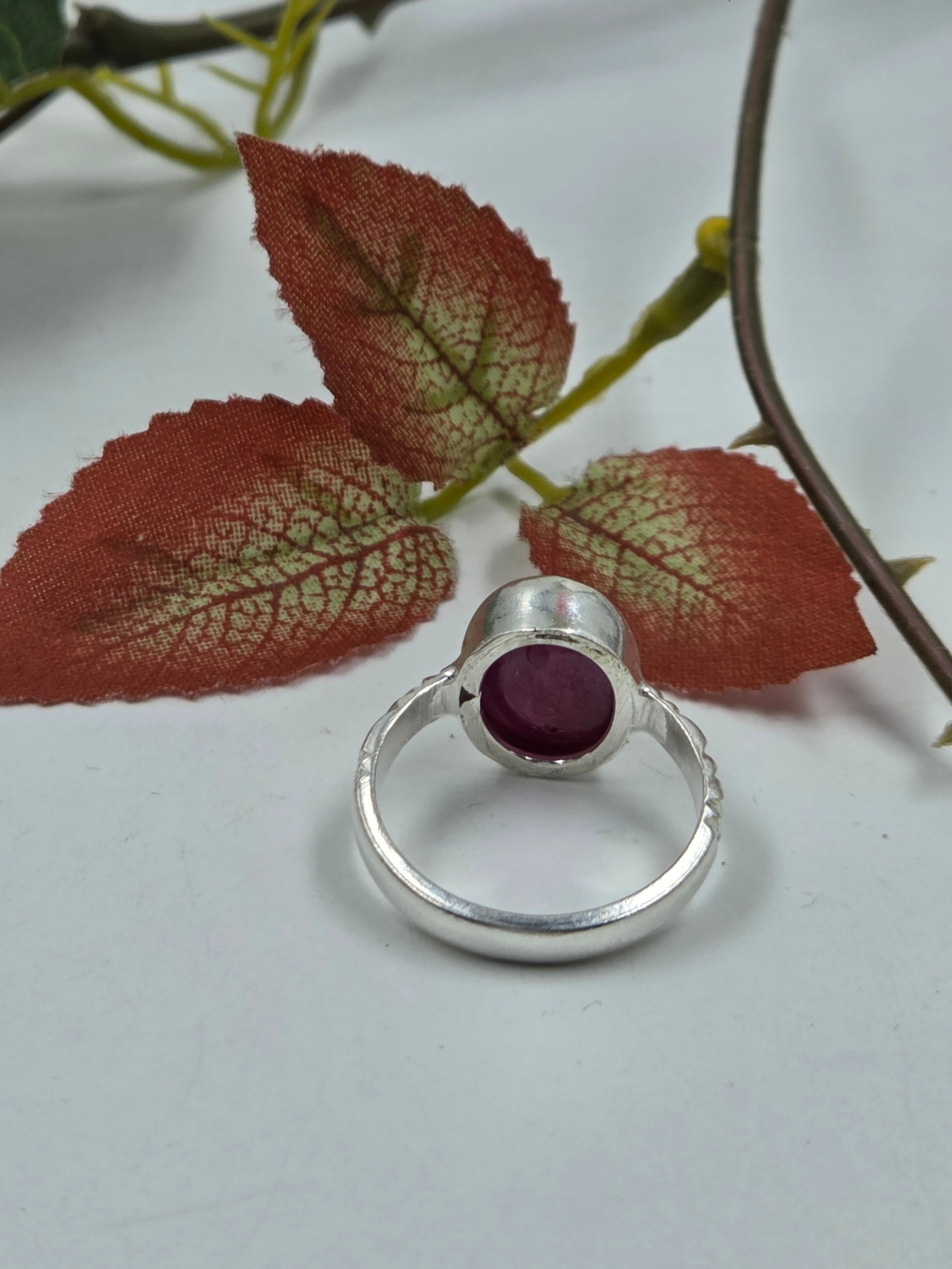 Gf Ruby Ring for Men in Sterling Silver