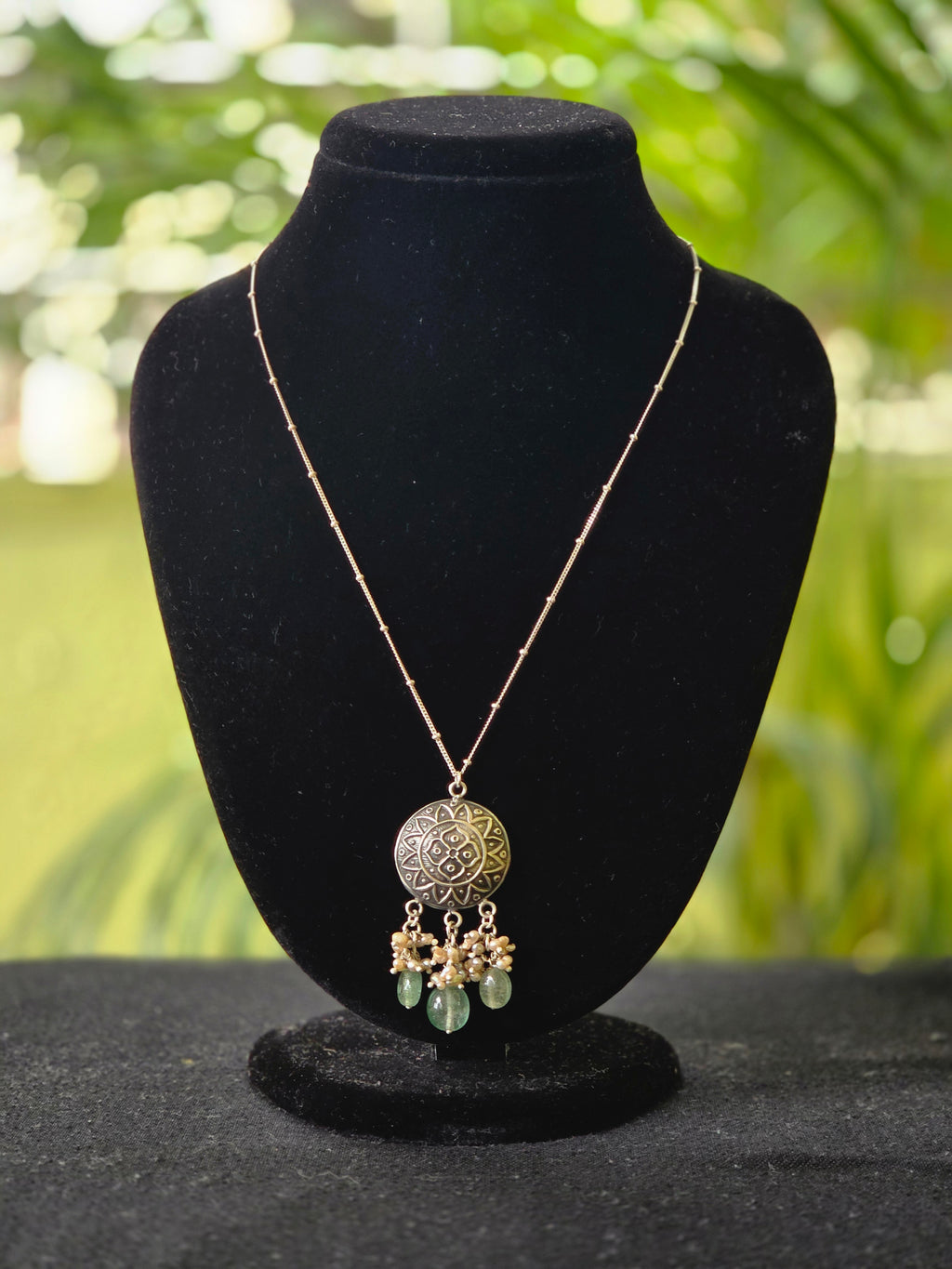 Sterling Silver Necklace with Strawberry Quartz & Freshwater Pearls
